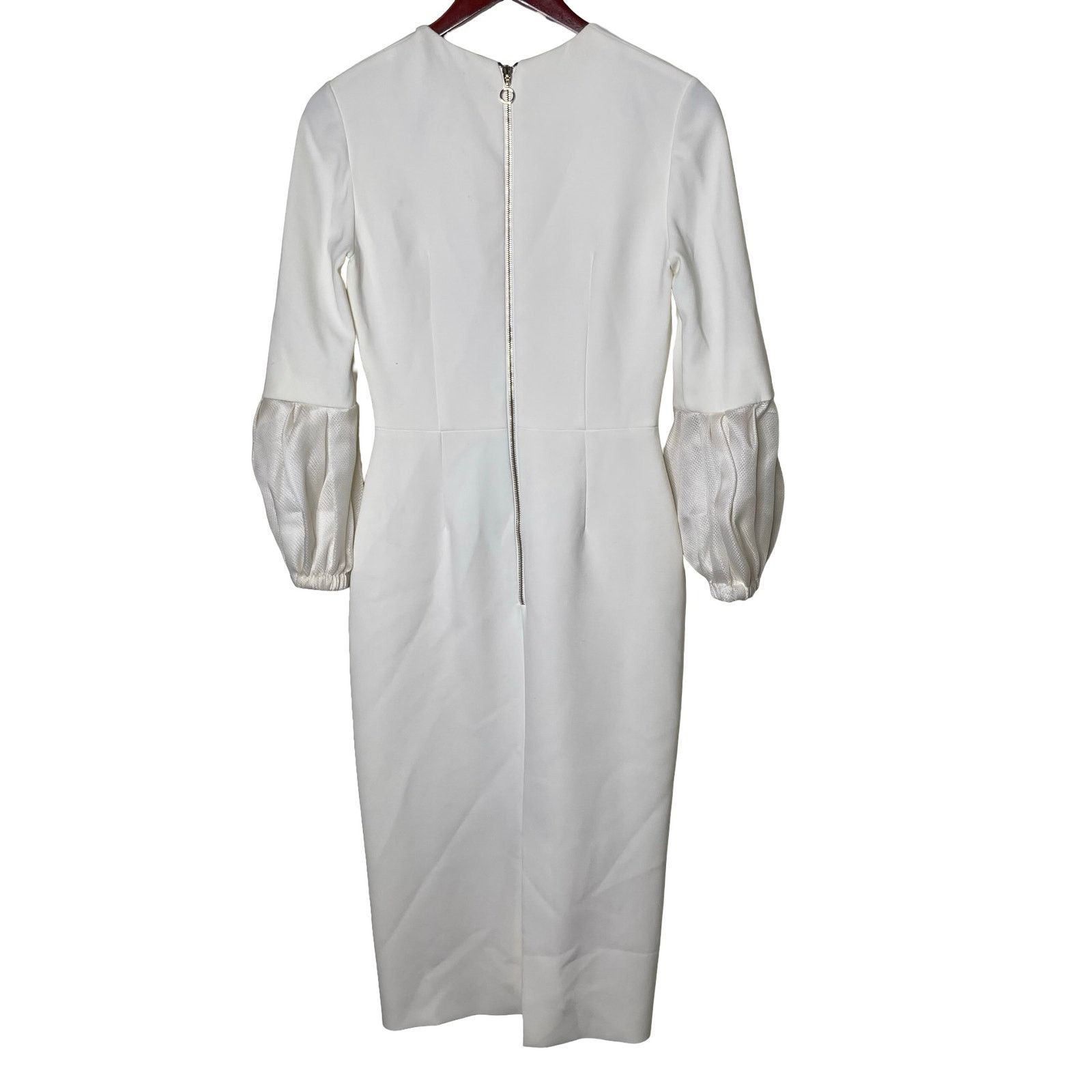 ROKSANDA ROKSANDA Lena Tulle-Trimmed Cady Midi Ivory Dress sz US 6 Size M / US 6-8 / IT 42-44 - 3 Thumbnail