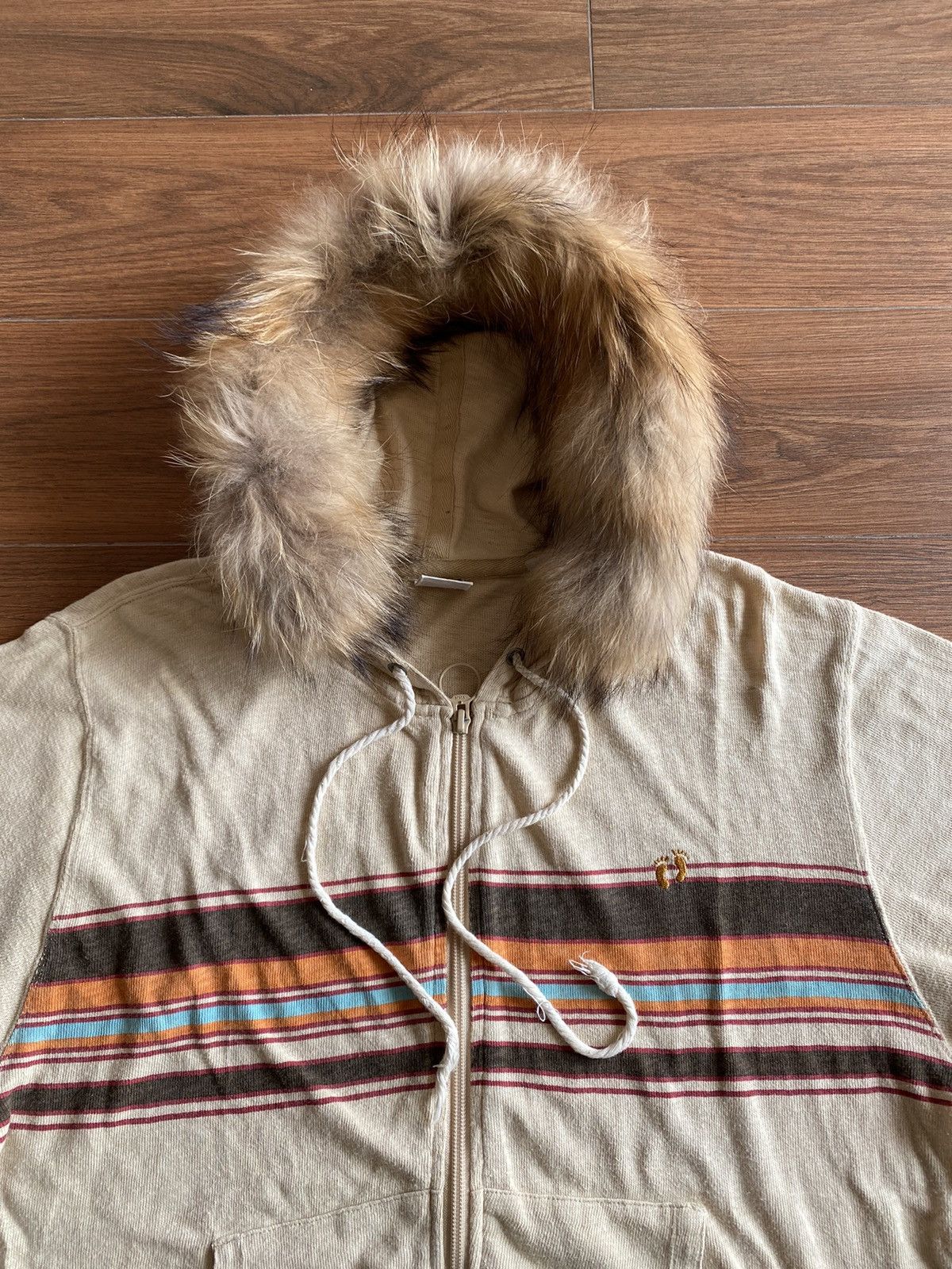 Hang Ten × Vintage Vintage 90s Hang Ten Zip Fur Hoodie Size US L / EU 52-54 / 3 - 2 Thumbnail
