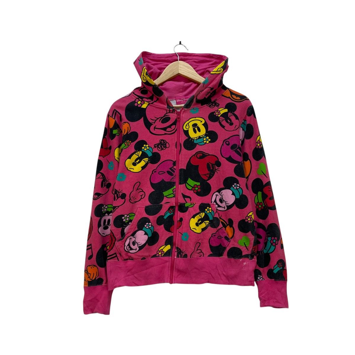 Mickey Mouse 💥Vintage Mickey Mouse Fullprint Hooded Size M / US 6-8 / IT 42-44 - 1 Thumbnail