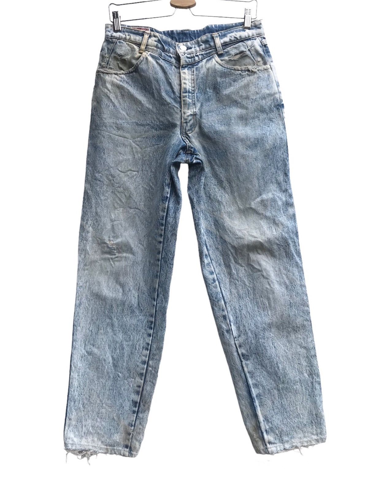 image of Vintage Big John Acid Wash Denim in Blue, Men's (Size 30)