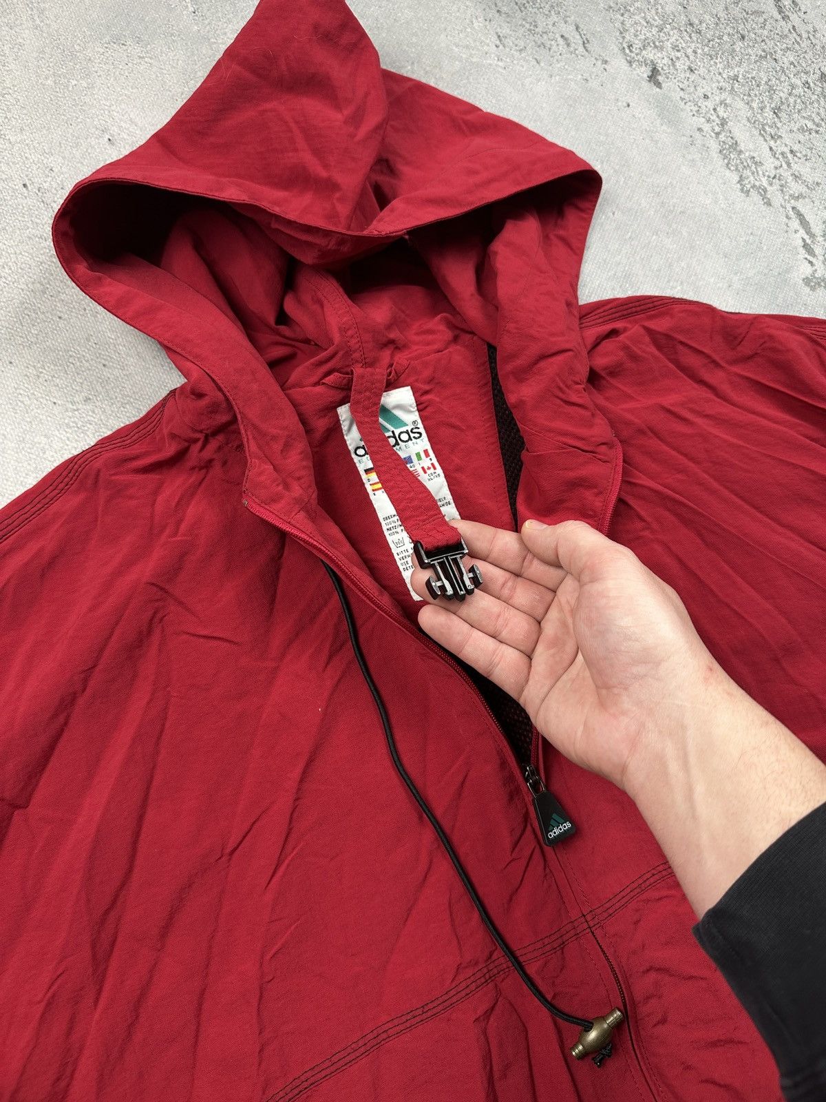 Adidas Vintage Adidas Equipment Red Hooded Windbreaker Jacket 90s Size US XL / EU 56 / 4 - 10 Thumbnail