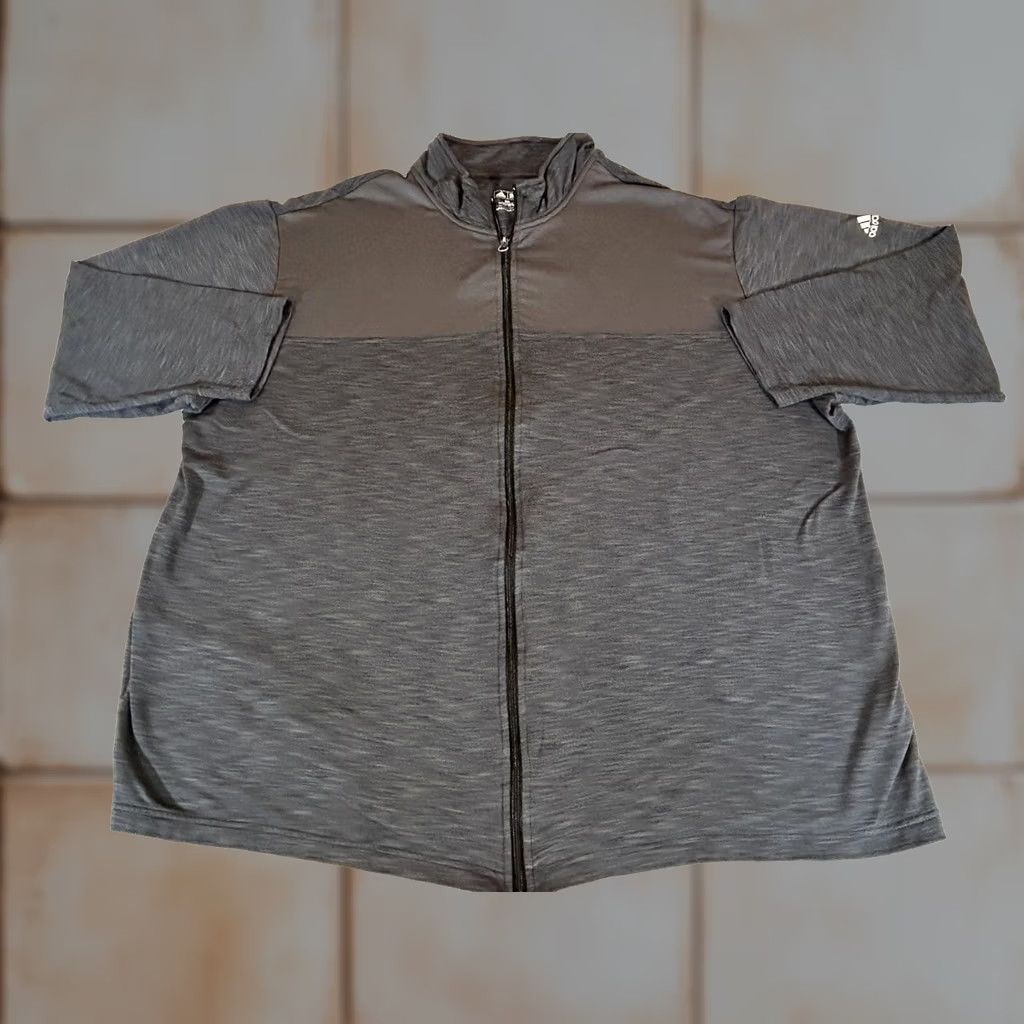 Adidas Adidas Jacket Men 3XL Gray Full Zip Golf Lightweight Stretch Athletic Windbreaker Short Sleeve Colorblock Logo 90s? Size US XXL / EU 58 / 5 - 1 Thumbnail
