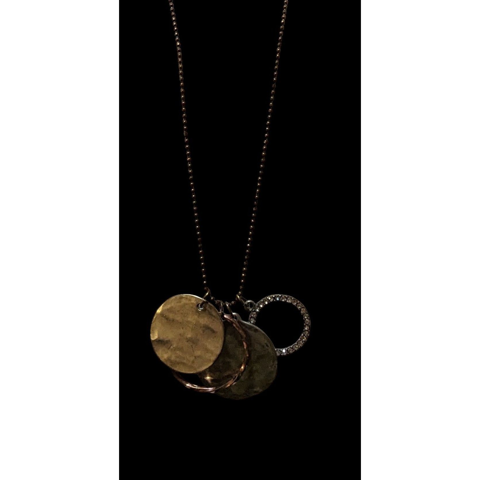American Eagle Outfitters AEO Preppy Brutalist Metallic Charm Disc Necklace Size ONE SIZE - 2 Thumbnail
