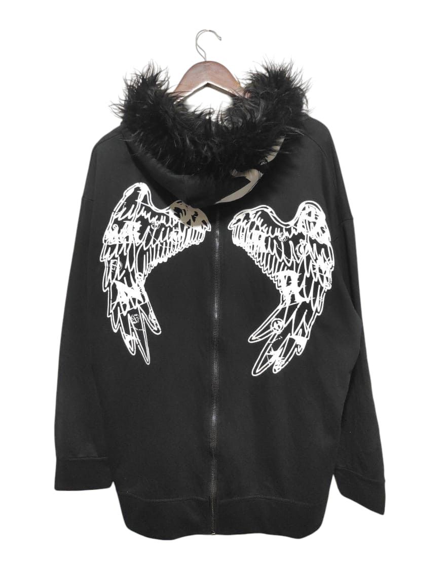 Japanese Brand Nier Clouting wings back zip fur hoodie LGB style Size US XL / EU 56 / 4 - 1 Thumbnail