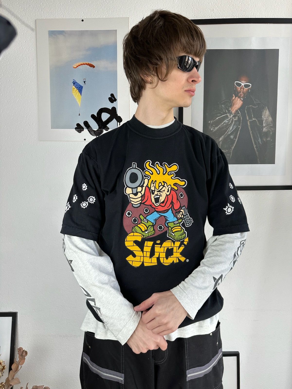 Stussy × Vintage Vintage graffiti skate graphic tee mad bad stussy style Size US L / EU 52-54 / 3 - 4 Thumbnail
