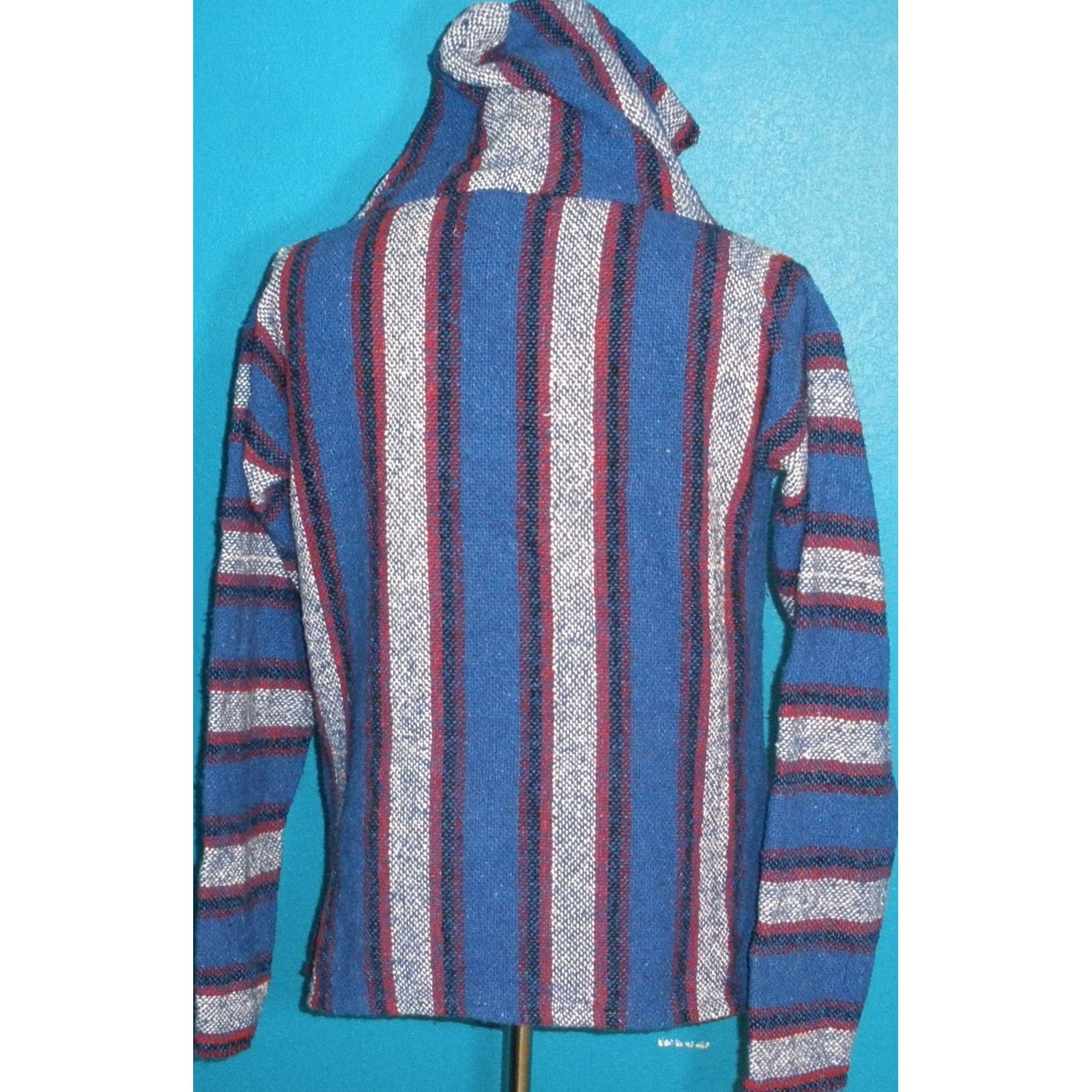 CO El Paso Saddle Blanket Co Beach Poncho Spring Hoodie Pullover Hooded S/M Multicolor Knit Acrylic Unisex Adults Baja Size US S / EU 44-46 / 1 - 3 Thumbnail