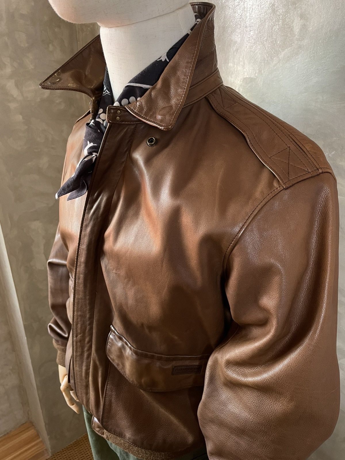 Polo Ralph Lauren Polo Ralph Lauren A-2 Flight Leather Jacket Size US M / EU 48-50 / 2 - 6 Thumbnail