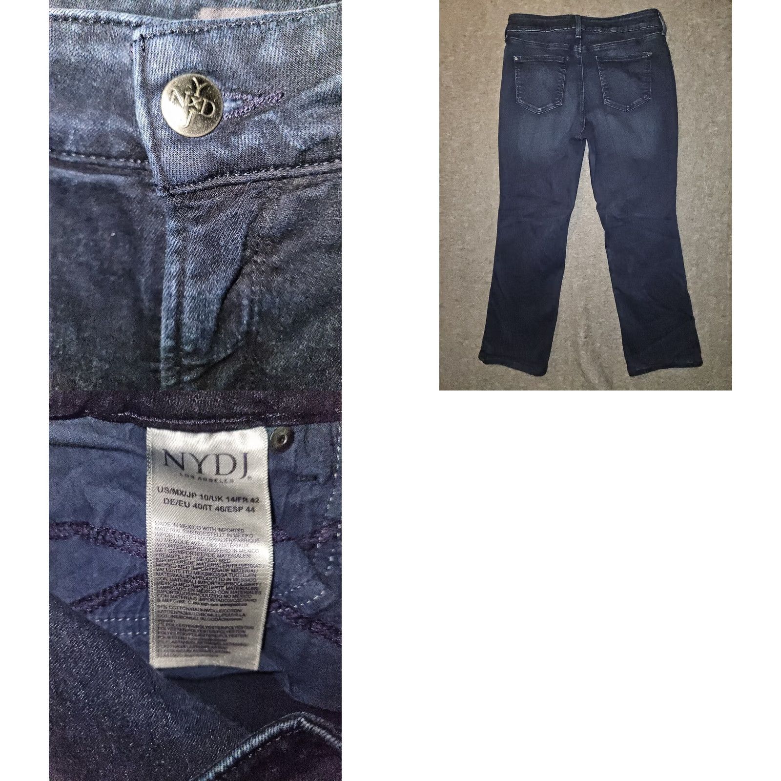 NYDJ NYDJ Barbara Bootcut Jeans Women's 10 Dark Blue Lift Tuck Stretch Preppy City Casual Denim Size 32" / US 10 / IT 46 - 8 Thumbnail