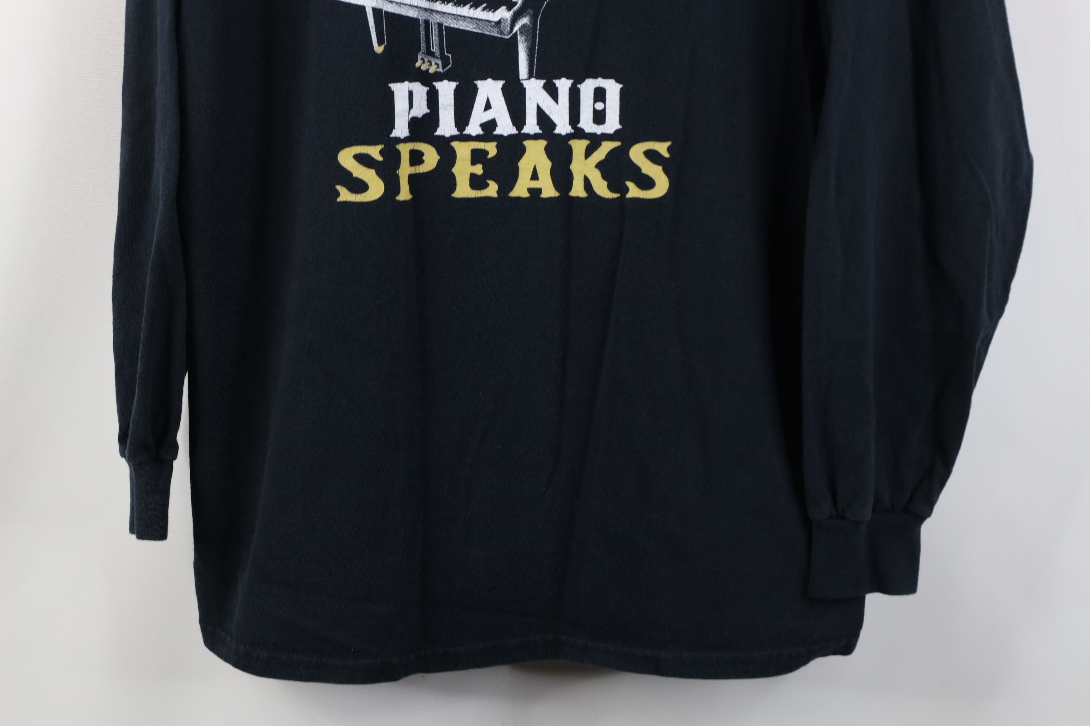 Vintage Vintage Y2K Where Words Fail Piano Long Sleeve T-Shirt Size US L / EU 52-54 / 3 - 3 Thumbnail