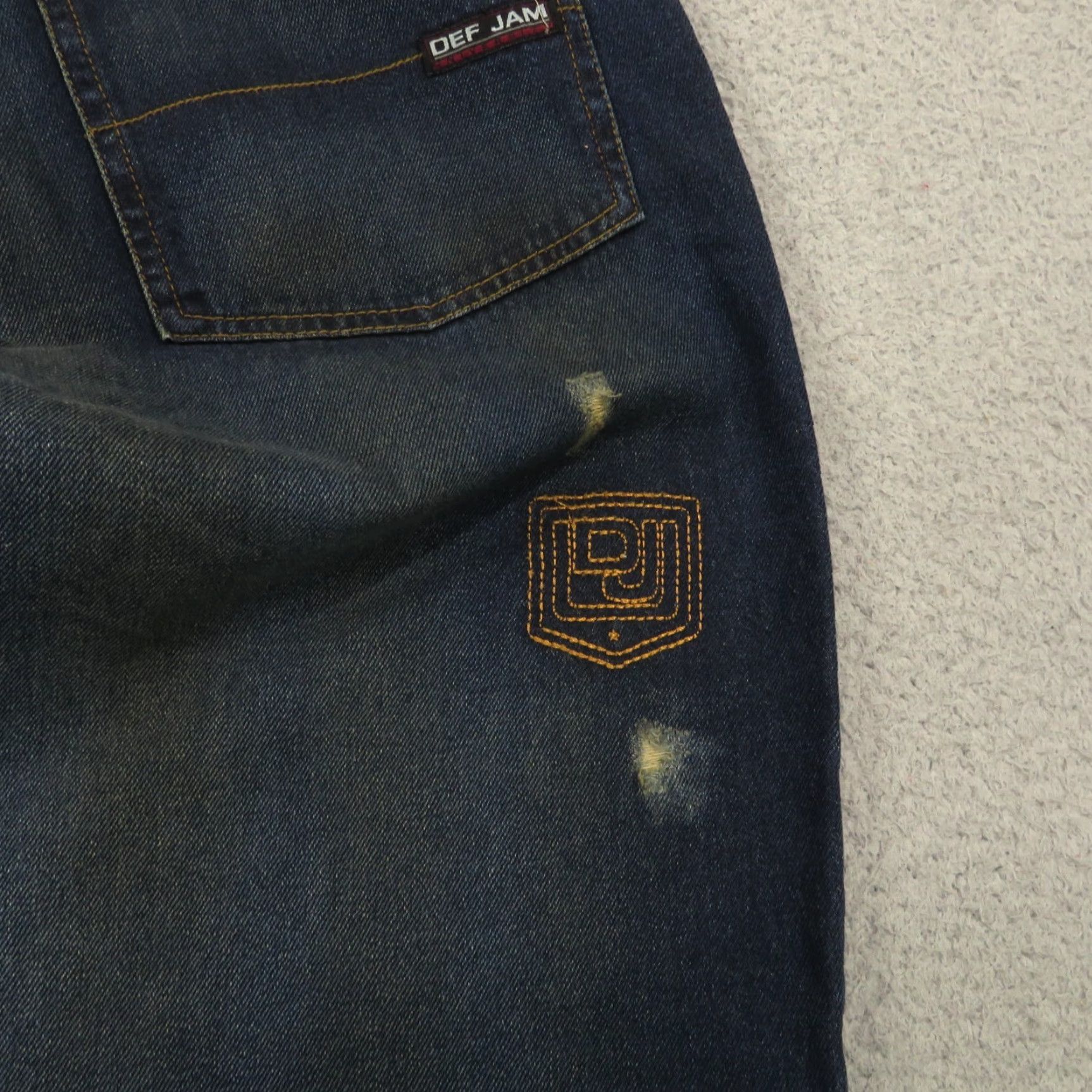 Vintage VINTAGE Def Jam Jeans Men Baggy 36 34 Inseam 10" Leg Opening 90s Grunge Y2K Denim Wide-Leg Skater Embroidered Logo Pipes DMX Jeezy DMX Size US 36 / EU 52 - 2 Thumbnail