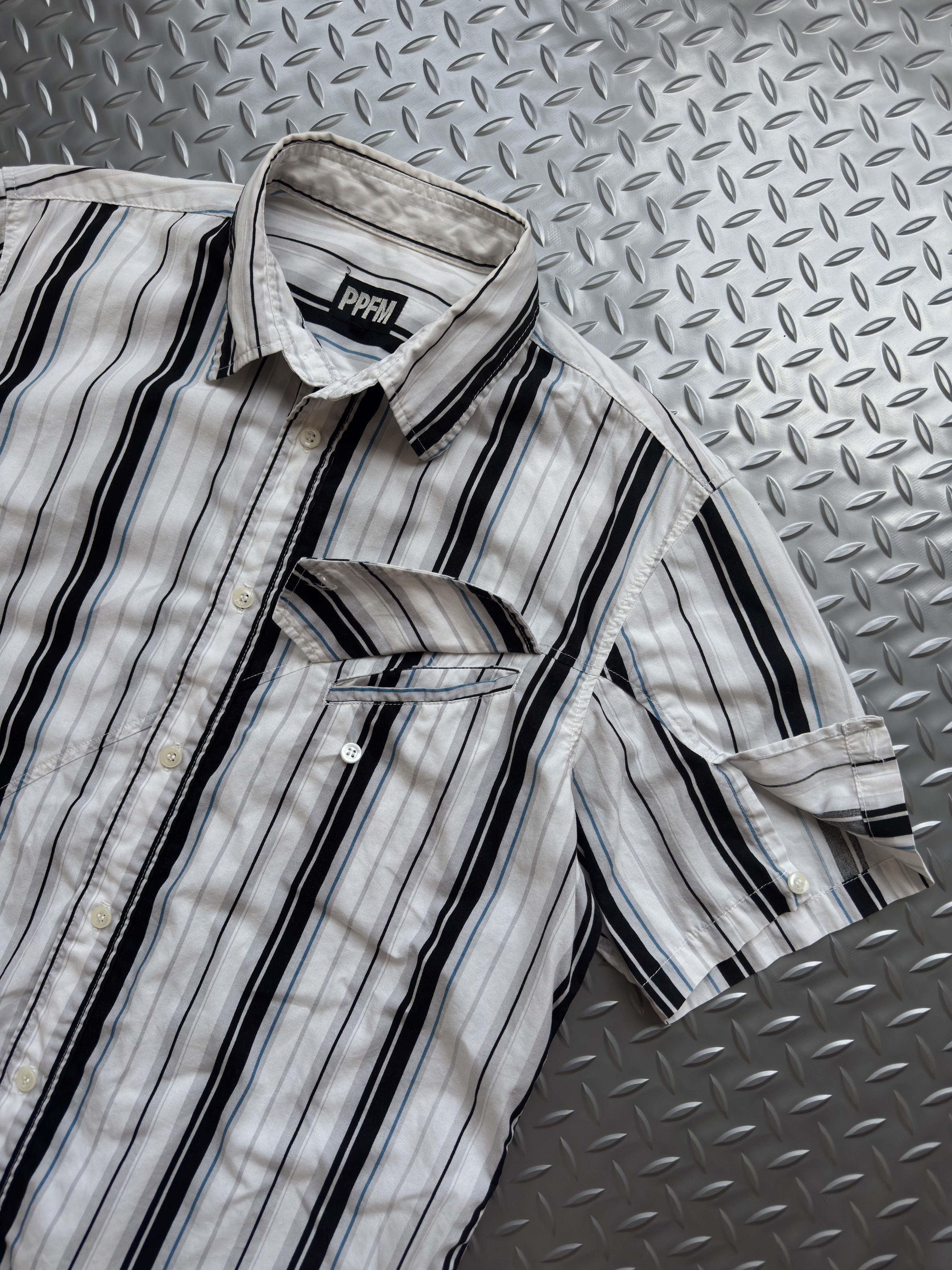 PPFM PPFM Striped Short-Sleeve Button-Up Shirt Size US L / EU 52-54 / 3 - 2 Thumbnail