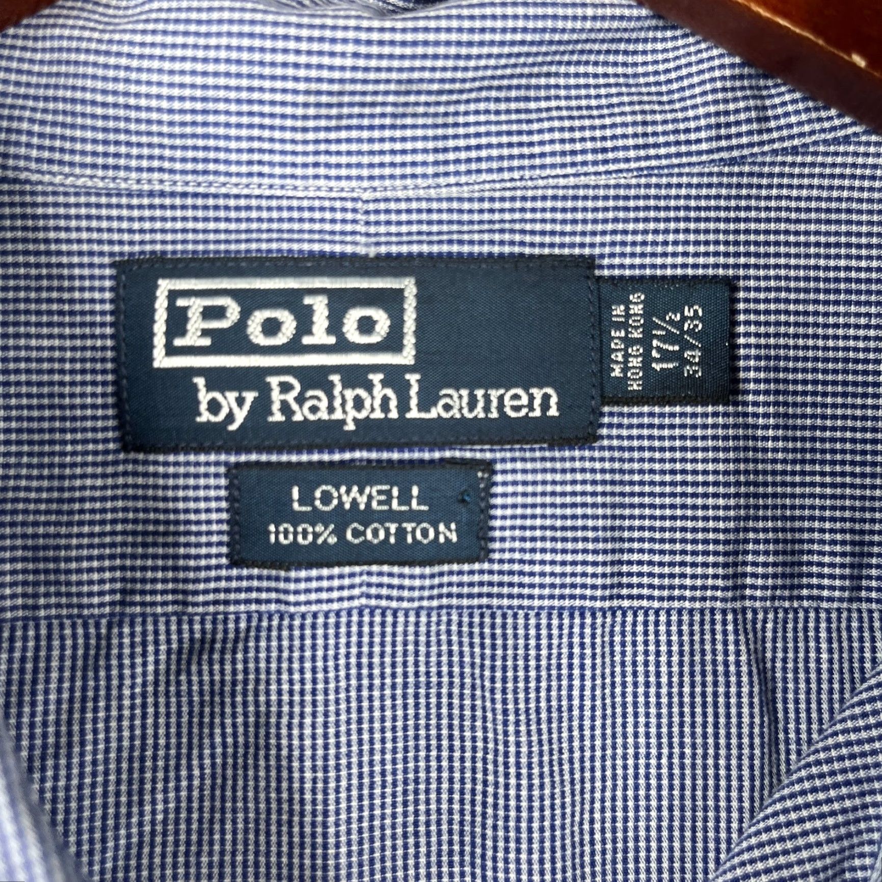 Polo Ralph Lauren Polo Ralph Lauren Shirt 17.5 Blue Mini Check Casual Button-Up Long Sleeve Men's Size US XXL / EU 58 / 5 - 4 Thumbnail