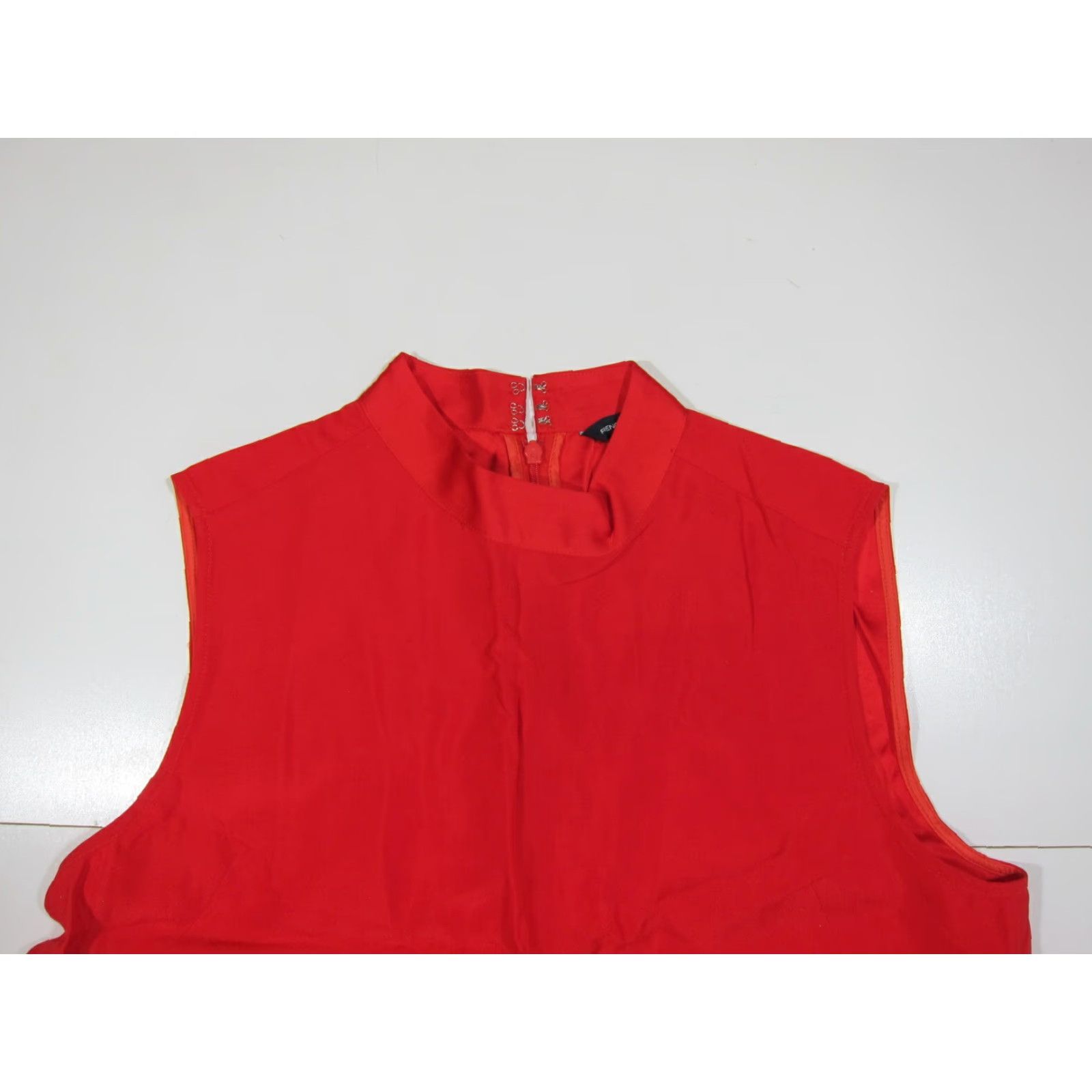 French Connection French Connection 100% Rayon Red Mock Neck Sleeveless Tunic Blouse Shirt Top 12 Size XL / US 12-14 / IT 48-50 - 4 Thumbnail