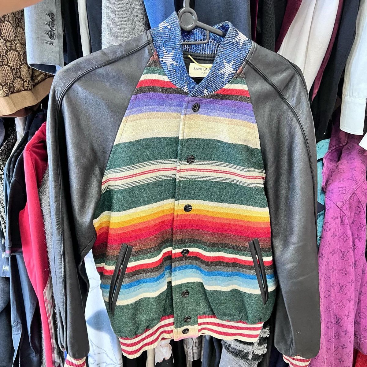 Saint Laurent Paris HEDI SLIMANE X SAINT LAURENT DINOSAUR BOMBER LEATHER JACKET Size XS / US 0-2 / IT 36-38 - 2 Thumbnail