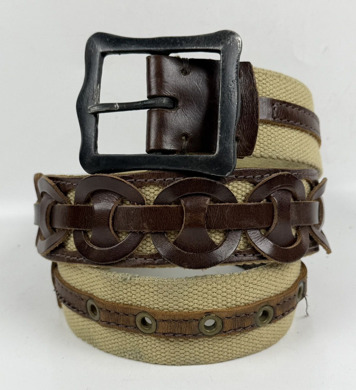Japanese Brand rare design belt made in england tc50 Size 34 - 1 Thumbnail