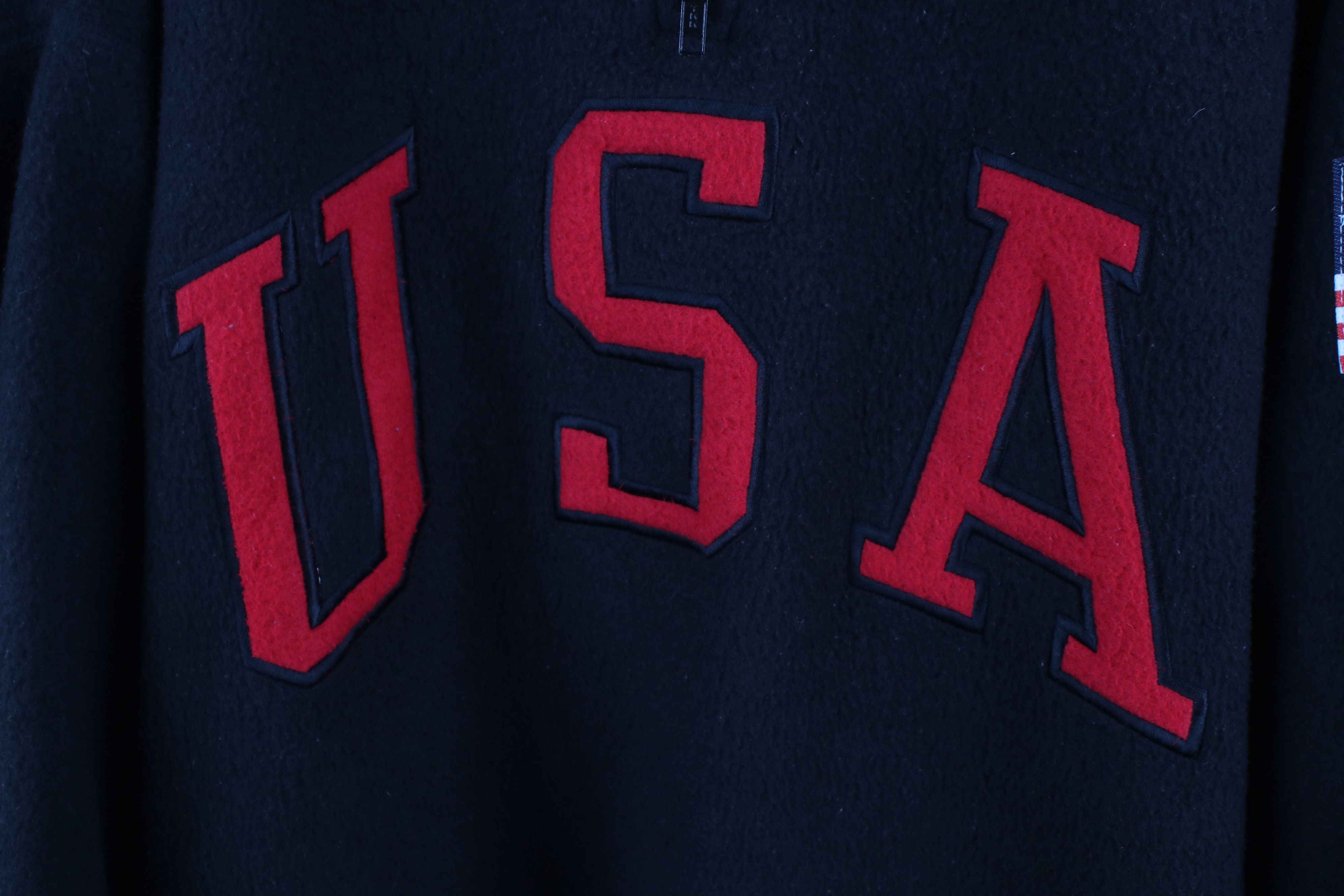 Vintage Vintage 90s Streetwear Spell Out USA Flag Fleece Sweater Size 4XL / US 24-26 - 5 Thumbnail