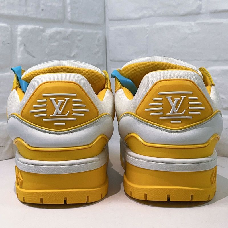 Louis Vuitton Louis Vuitton Trainer Maxi White and Yellow Sneakers -2508 Size US 8.5 / EU 41-42 - 4 Thumbnail
