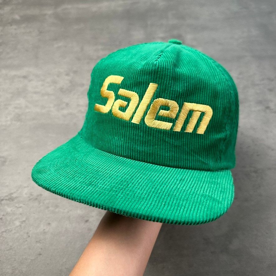 Vintage Vintage Salem Cigarettes Green Corduroy Snapback Hat Size ONE SIZE - 1 Thumbnail