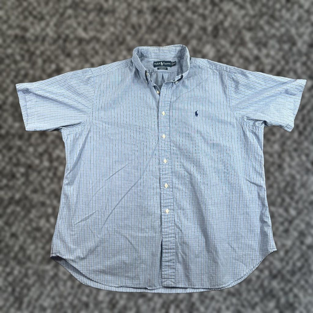 Ralph Lauren Ralph Lauren Shirt Mens 2XL Blue Check Pony Button Up Short Sleeve Classic Fit Size US XXL / EU 58 / 5 - 1 Thumbnail