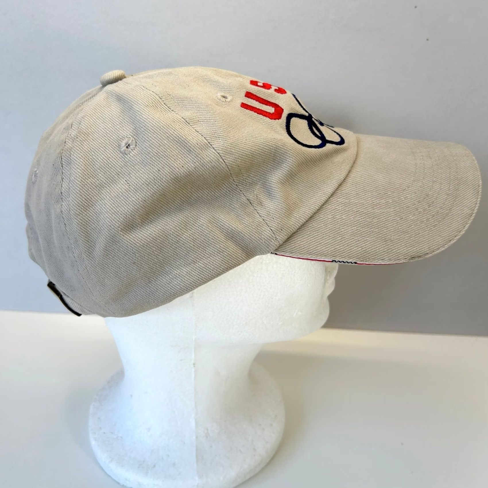 Vintage VINTAGE Nike Shirt Mens Beige USA Olympics Hat Strapback Dad 5 Rings American Flag Bill Mat Hat Size ONE SIZE - 5 Thumbnail