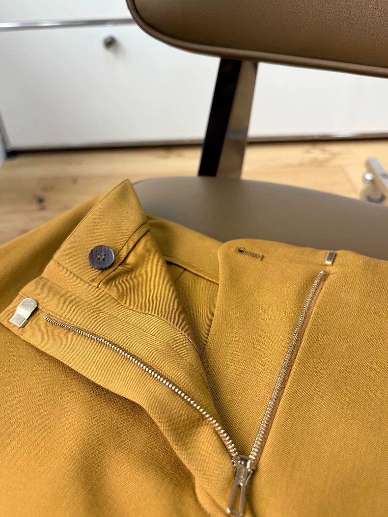 Hermes Hermes Yellow Wool Skirt Pants Size 34-2506 Size 33" - 4 Thumbnail