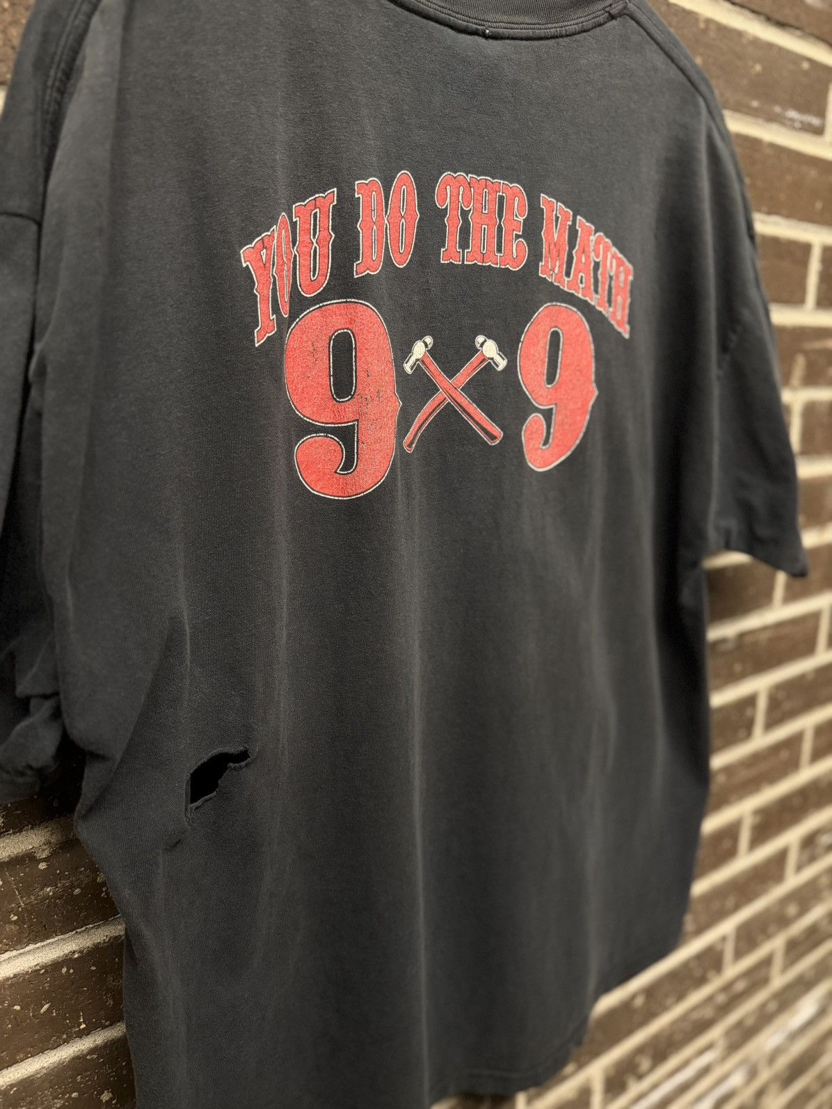 Vintage Thrashed Biker Tee (1990’s) Size US XXL / EU 58 / 5 - 4 Thumbnail