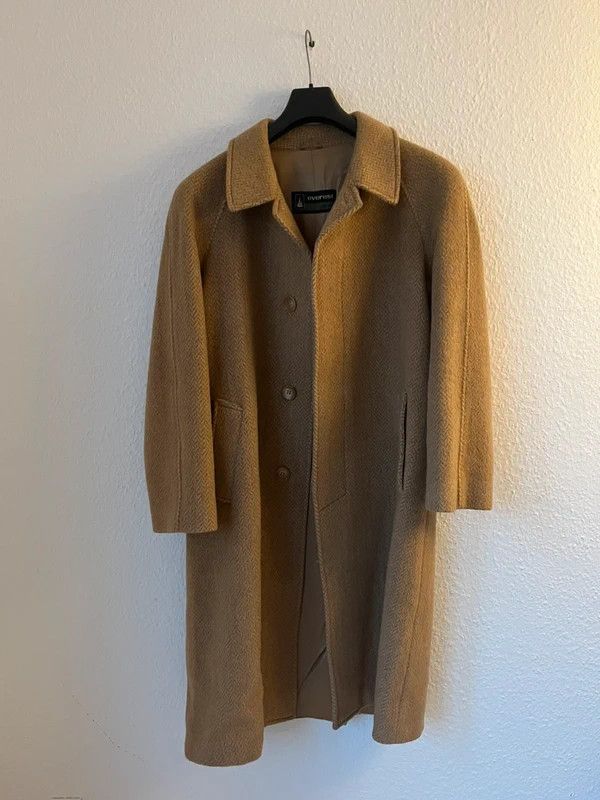 Vintage Beige Tweed Herringbone Balmacaan Overcoat Wool Size US M / EU 48-50 / 2 - 1 Thumbnail