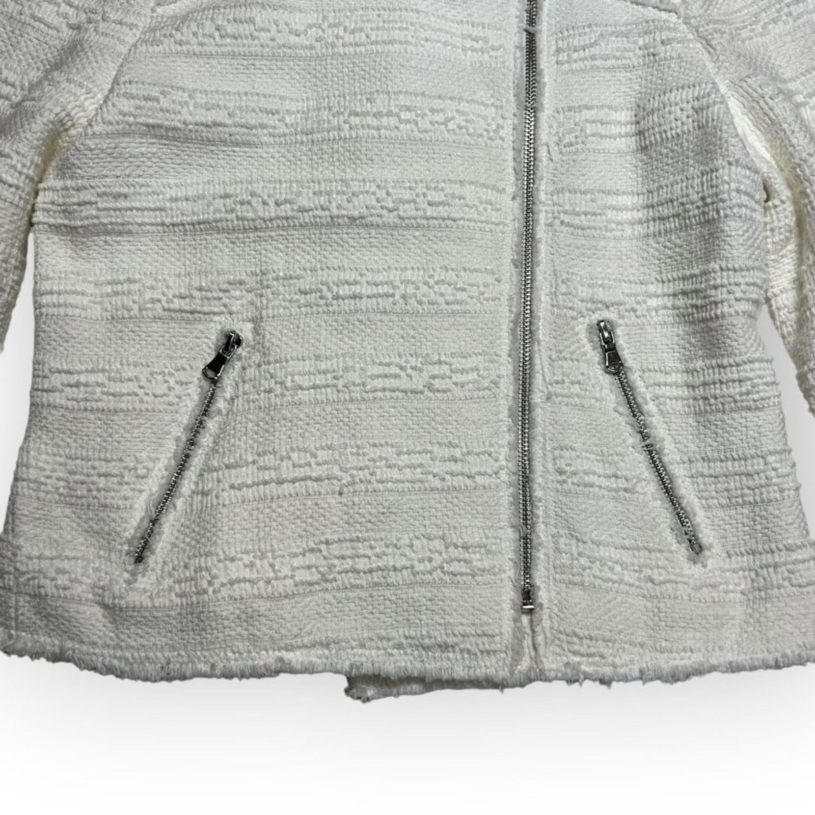 Rebecca Taylor Rebecca Taylor Boucle Moto Jacket Ivory Size 2 Size XS / US 0-2 / IT 36-38 - 11 Thumbnail
