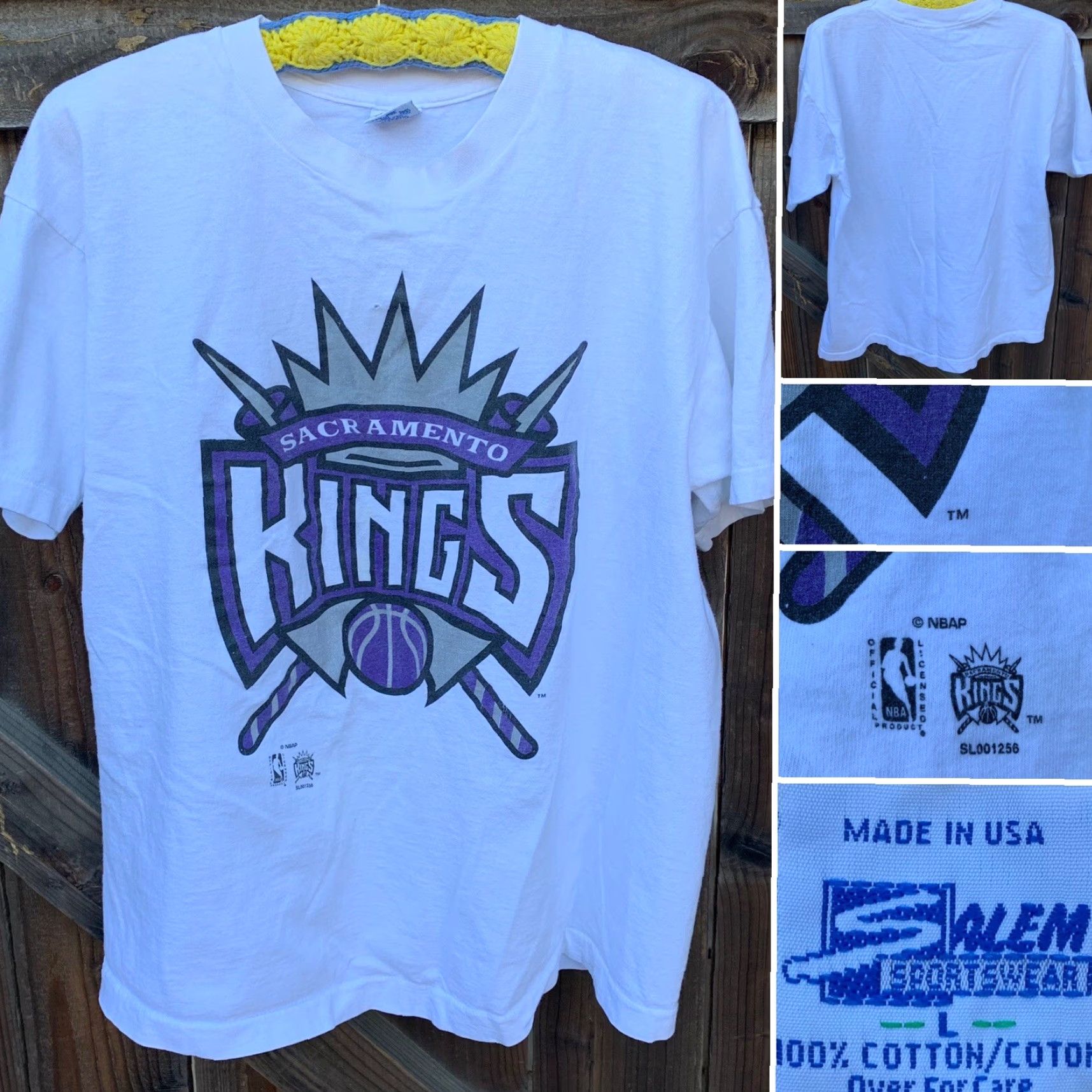 Salem Sportswear VINTAGE Sacramento Kings T-Shirt Salem Sportswear L White 1990s Mens Graphic Tee NBA Official Licensed Product Size US L / EU 52-54 / 3 - 2 Thumbnail