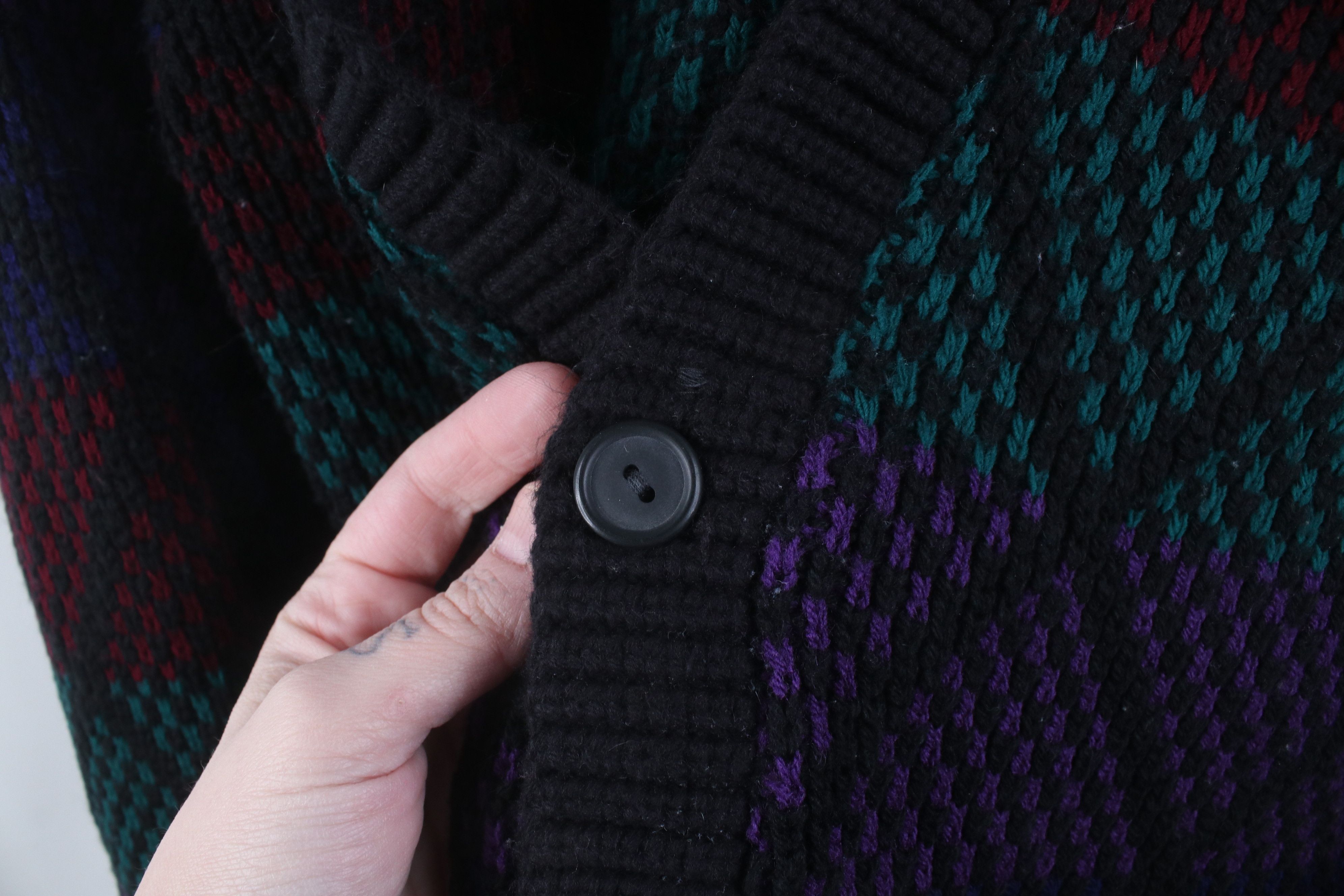 Vintage Vintage 90s Streetwear Chunky Knit Cardigan Sweater USA Size US S / EU 44-46 / 1 - 6 Thumbnail