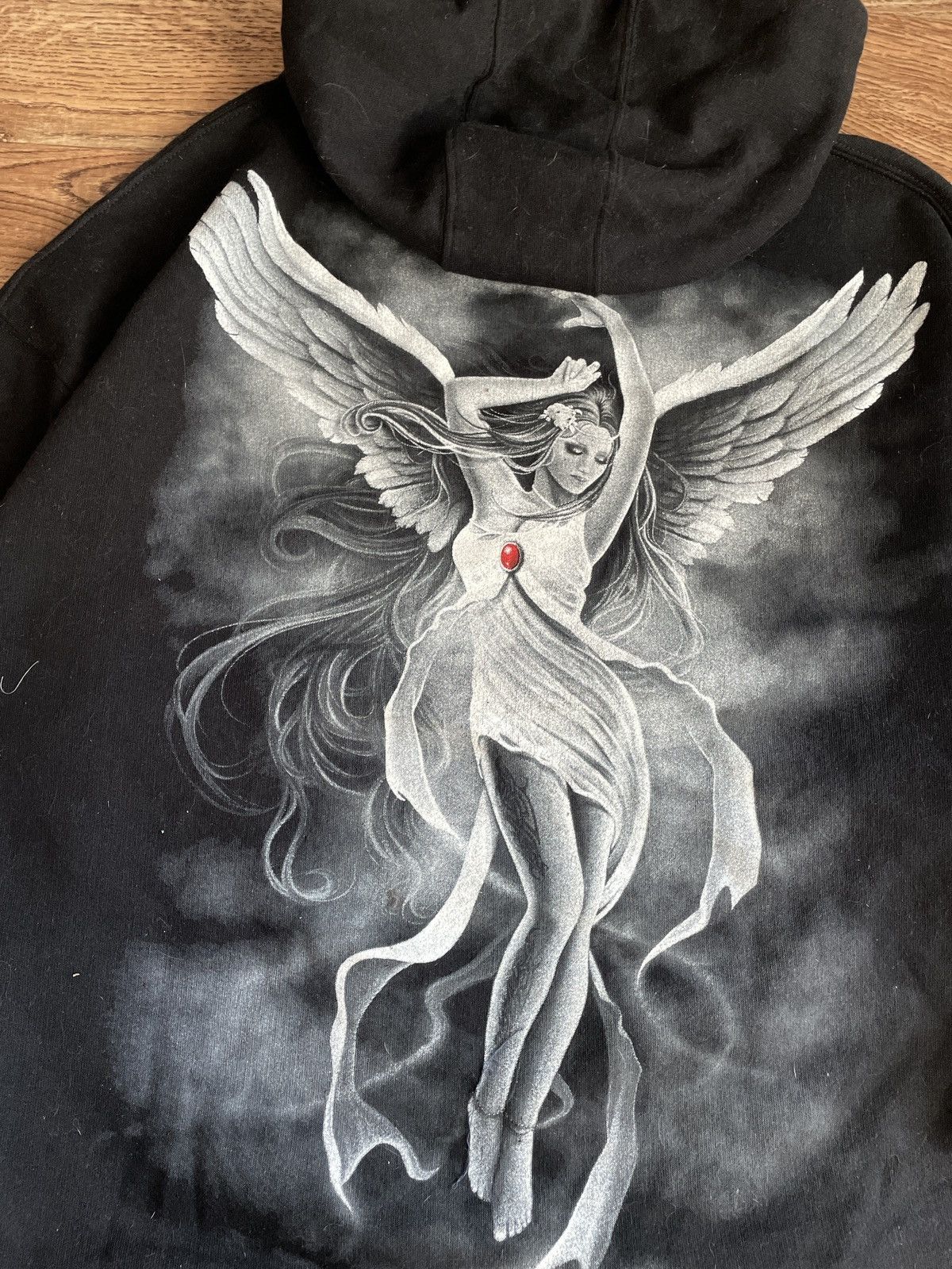 Band Tees × Vintage Vintage Rock Eagle Angel Woman Spiral Zip Hoodie Size US XXL / EU 58 / 5 - 9 Thumbnail