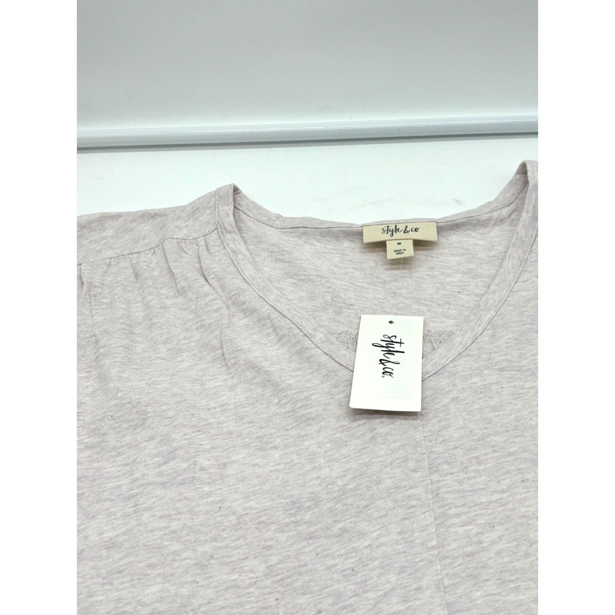 Style & Co Style & co Women’s Dolman sleeve V-neck top, Lavender Cloud, Size M / US 6-8 / IT 42-44 - 6 Thumbnail
