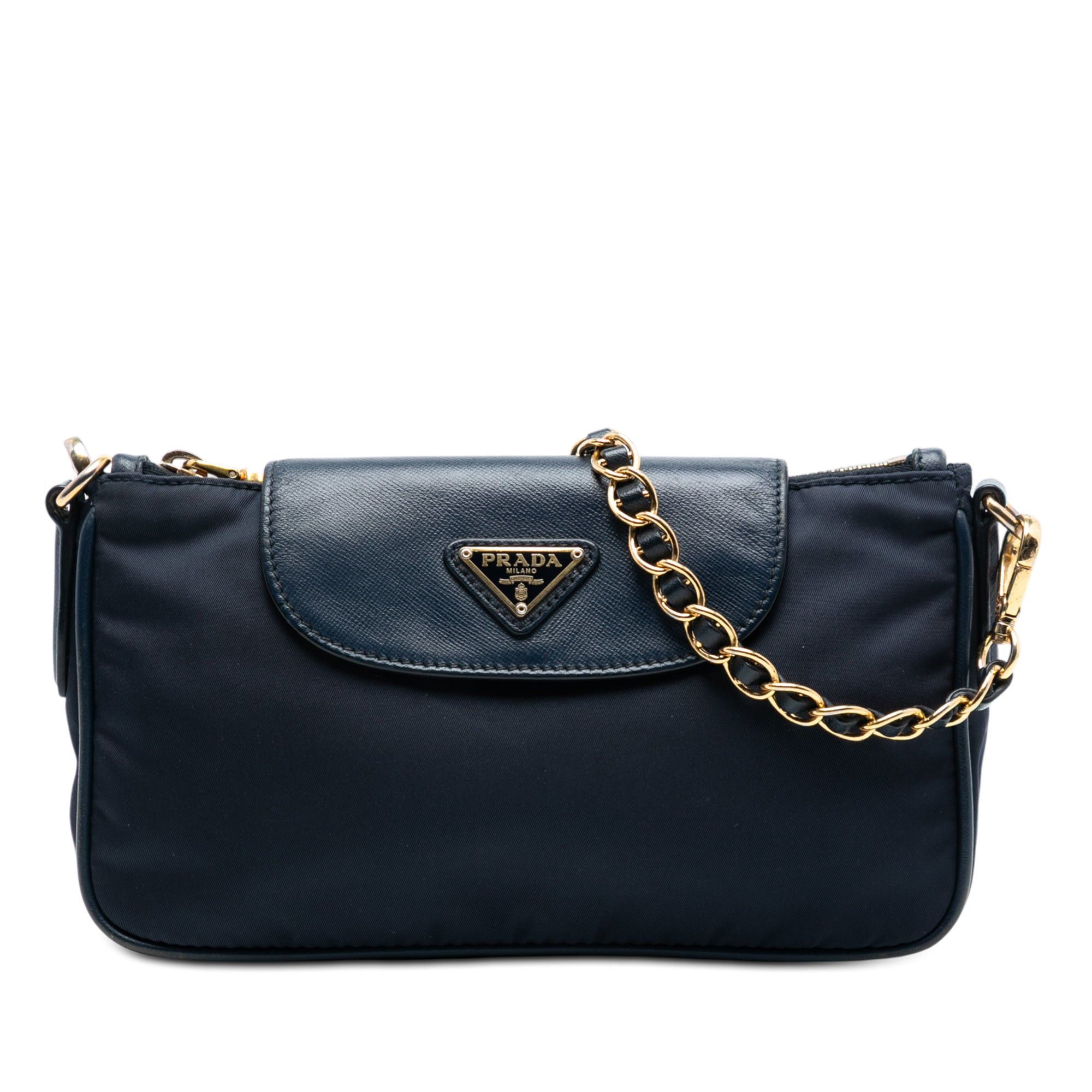 Prada Saffiano Trimmed Tessuto Chain Crossbody Size ONE SIZE - 1 Thumbnail
