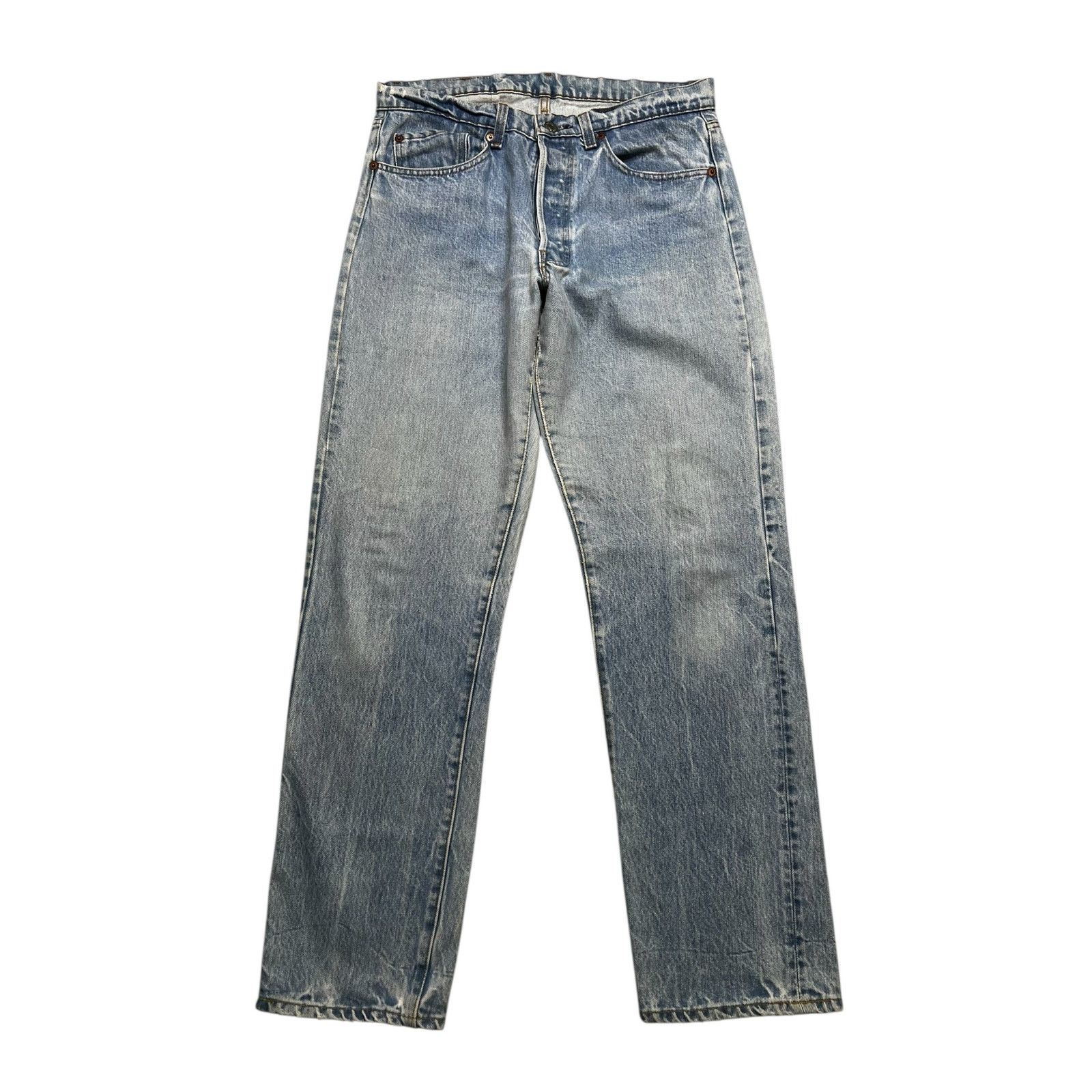 Levi's Vintage 80s Levis 501 Jeans Mens 32x30 Blue Denim distress Size US 32 / EU 48 - 18 Thumbnail
