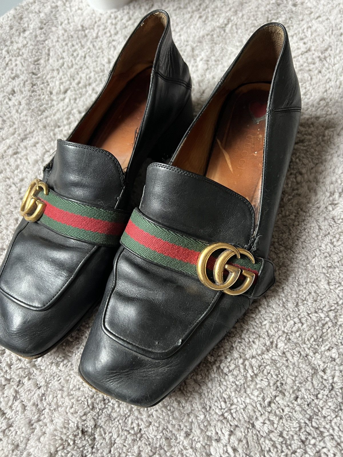 Gucci Gucci Leather Loafers with Double G Size US 6 / EU 39 - 3 Thumbnail