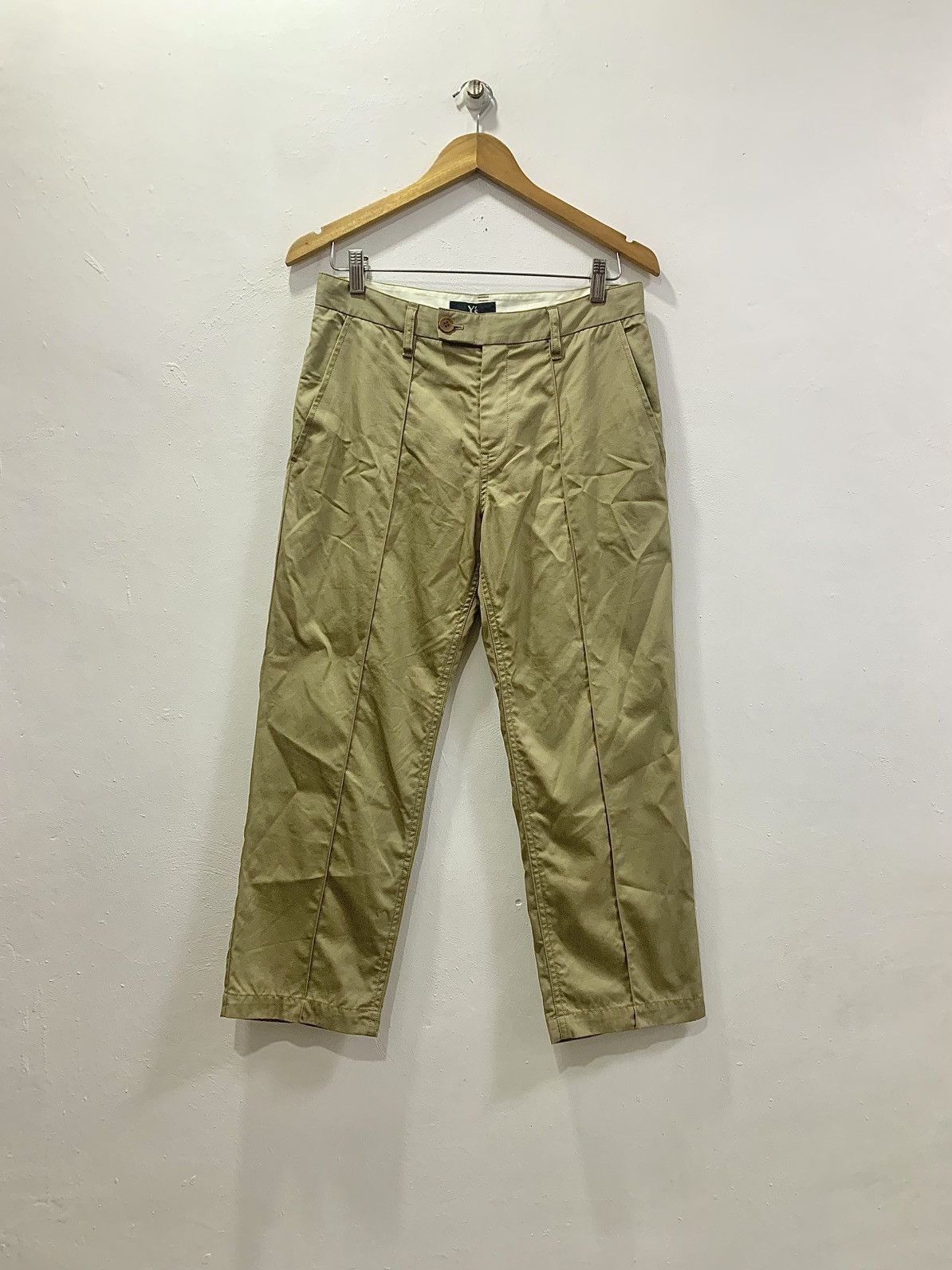 Y's YOHJI YAMAMOTO - Y’s TUCK KHAKI PANTS Size US 30 / EU 46 - 1 Thumbnail