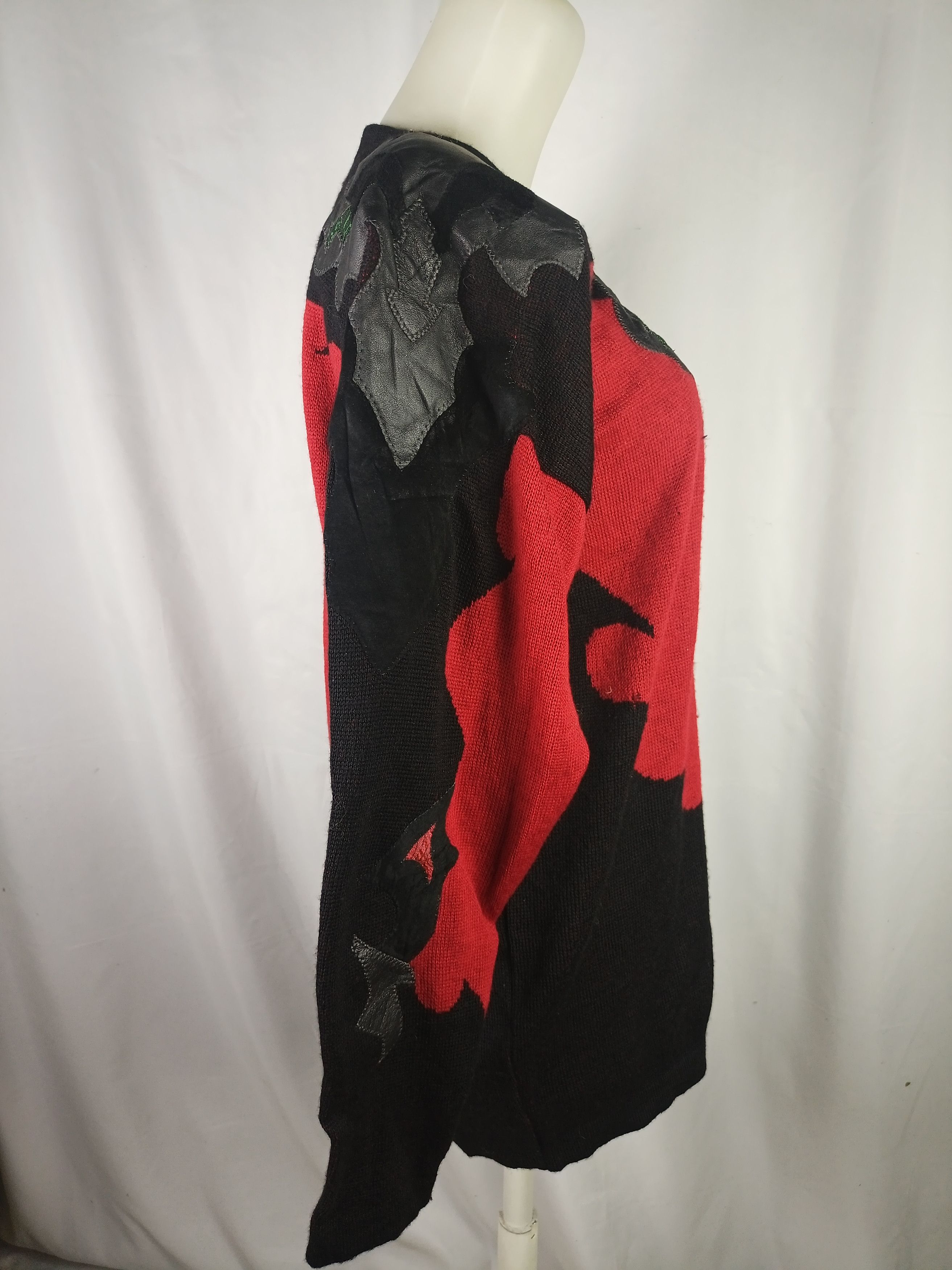 Japanese Brand Crazy Vintage Place Vendome leather Knit Crewneck Sweater Size M / US 6-8 / IT 42-44 - 3 Thumbnail