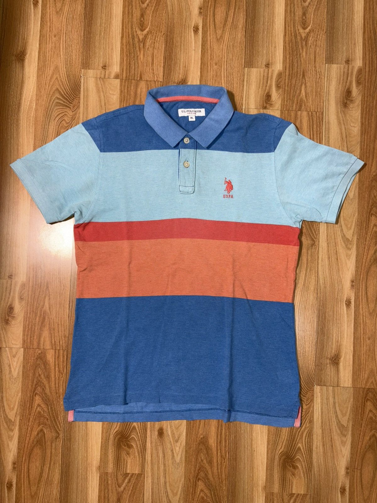 Polo Ralph Lauren U.S. Polo Assn. Striped Pique Polo Shirt Colorblock Size US S / EU 44-46 / 1 - 1 Thumbnail
