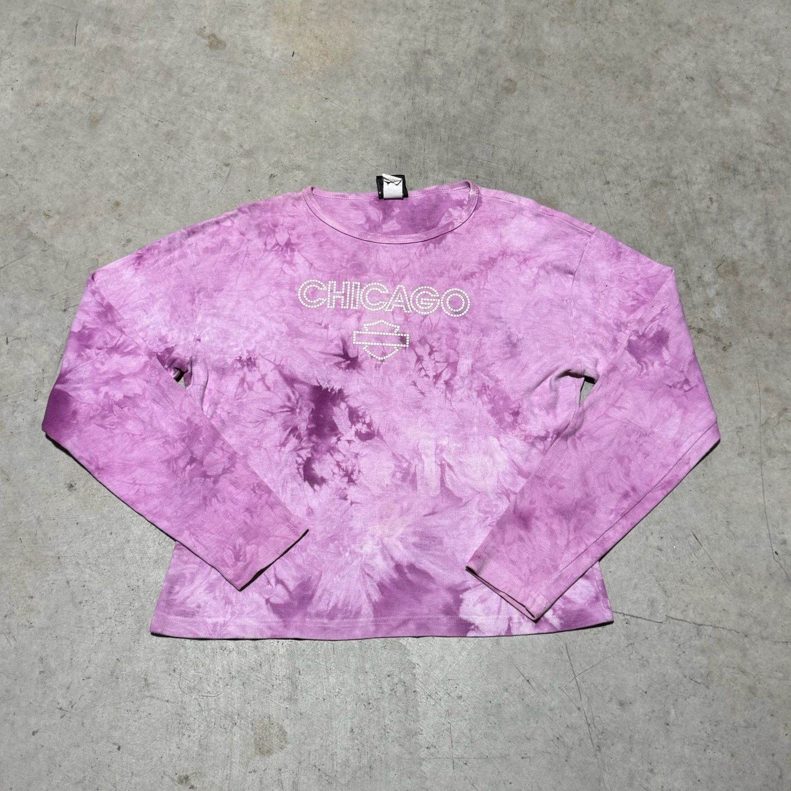 Harley Davidson Vintage Chicago Harley woman’s pink long sleeve XL Size XL / US 12-14 / IT 48-50 - 1 Thumbnail