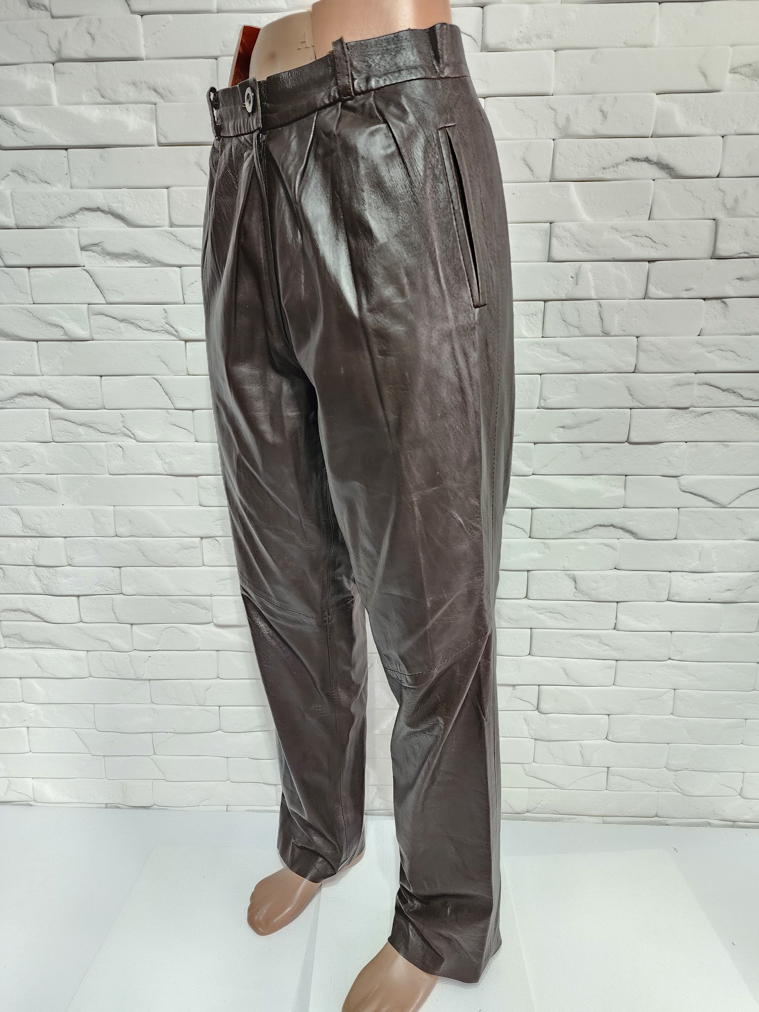 Other Brown women's leather pants with pockets. Size 30" / US 8 / IT 44 - 4 Thumbnail