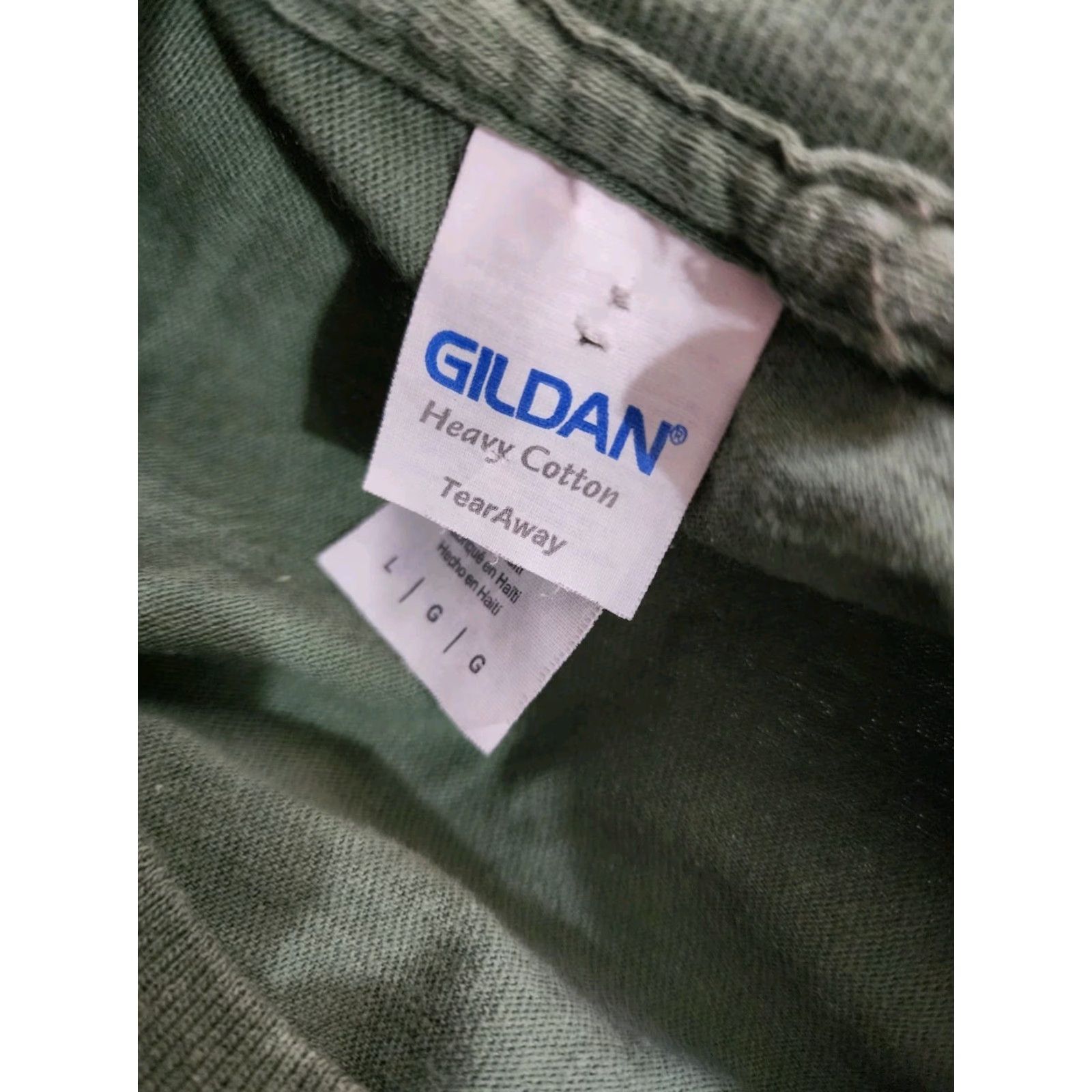 Gildan VINTAGE Gildan Men's T-Shirt Short Sleeve Crew Neck Cotton Solid Map Alaska Highway Delta Junction Retro Department Men L Green Size US L / EU 52-54 / 3 - 4 Thumbnail