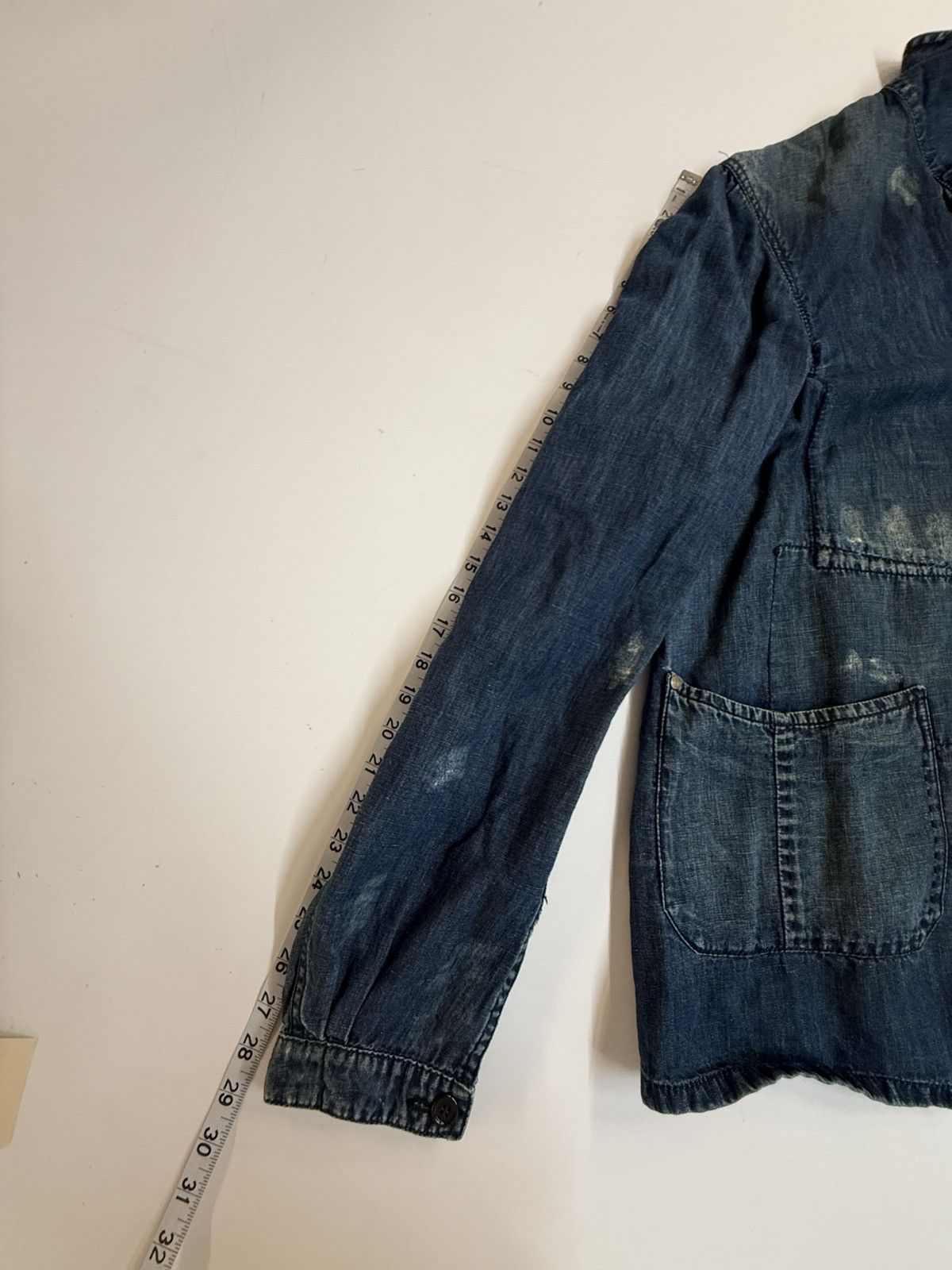 Yves Saint Laurent YSL SS2007 Cotton-Linen Denim Patchwork Chore Jacket - IT 54 Size US L / EU 52-54 / 3 - 25 Thumbnail