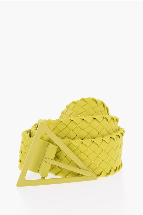 Bottega Veneta Braided-Rubber Triangle Belt in yellow Size ONE SIZE - 1 Thumbnail