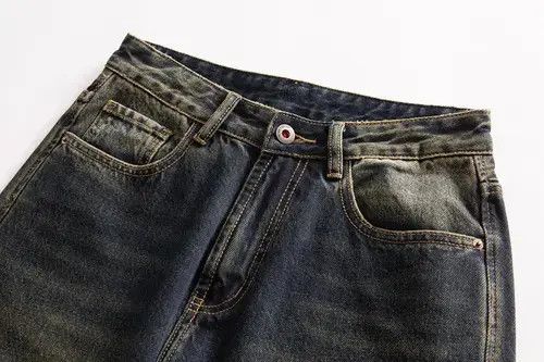 Jean Men's loose all-match distressed gradient washed jeans Size US 32 / EU 48 - 3 Thumbnail