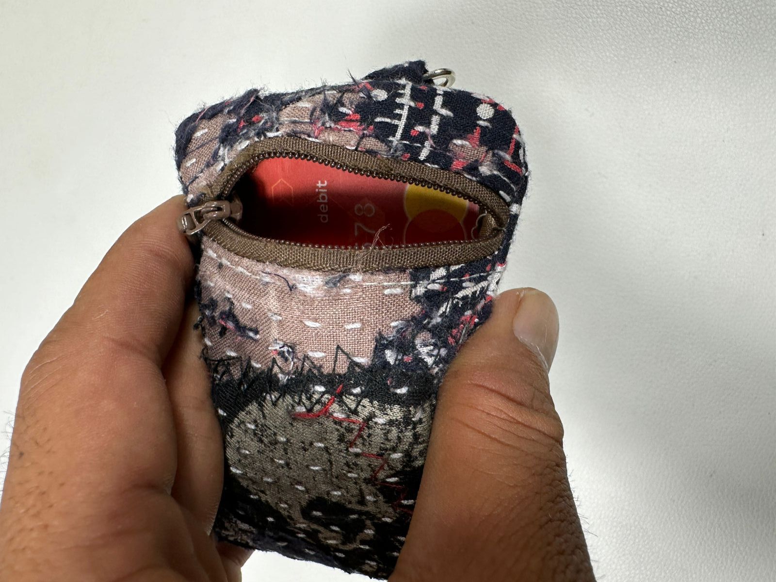 Handmade Custom Made Distressed Paisley Patchwork Boro Keychain Size ONE SIZE - 7 Thumbnail
