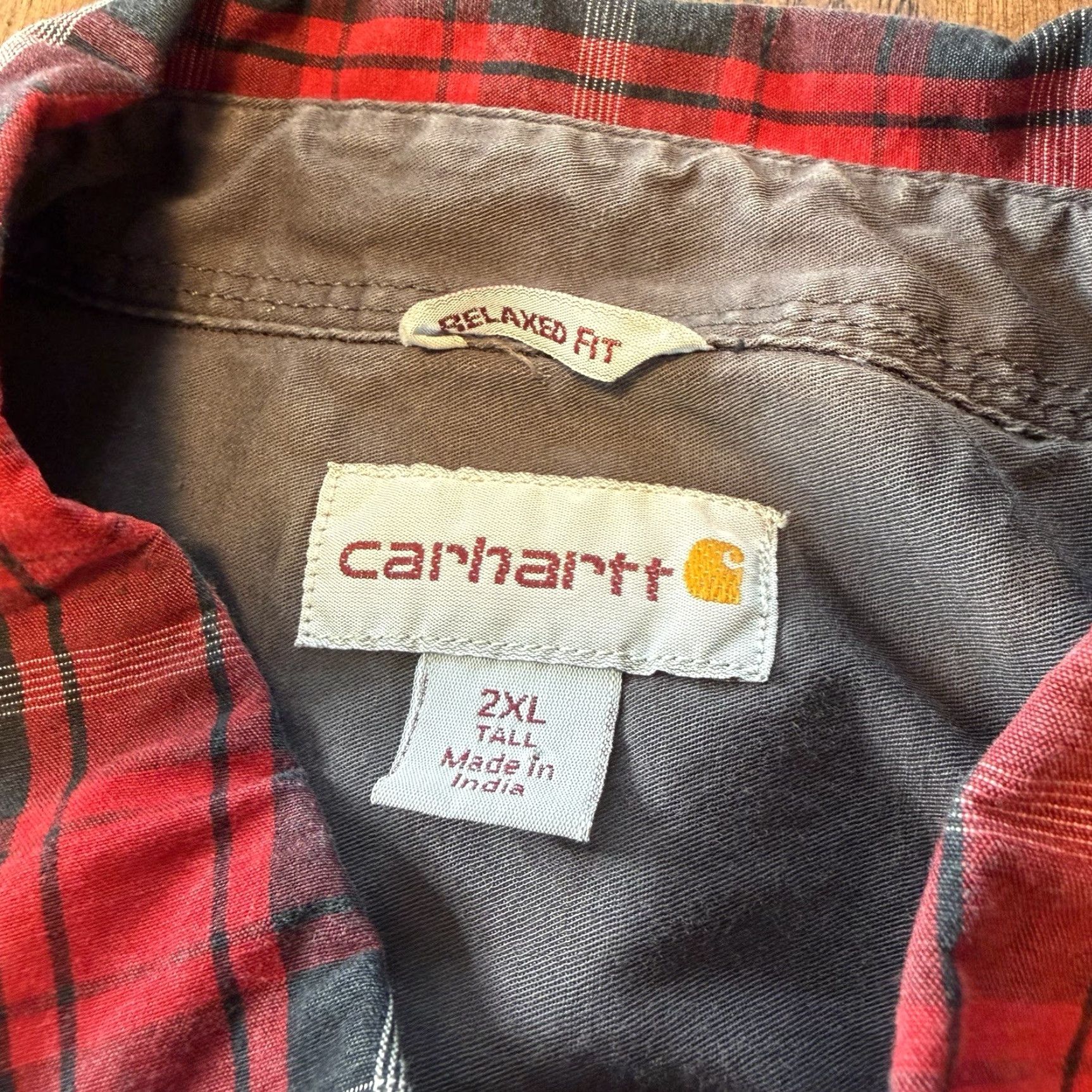 Carhartt Carhartt Shirt Button-Up Plaid Red Black XXL Tall Relaxed Fit Men’s 2XLT Cotton Button Down Casual Workwear Size US XXL / EU 58 / 5 - 5 Thumbnail