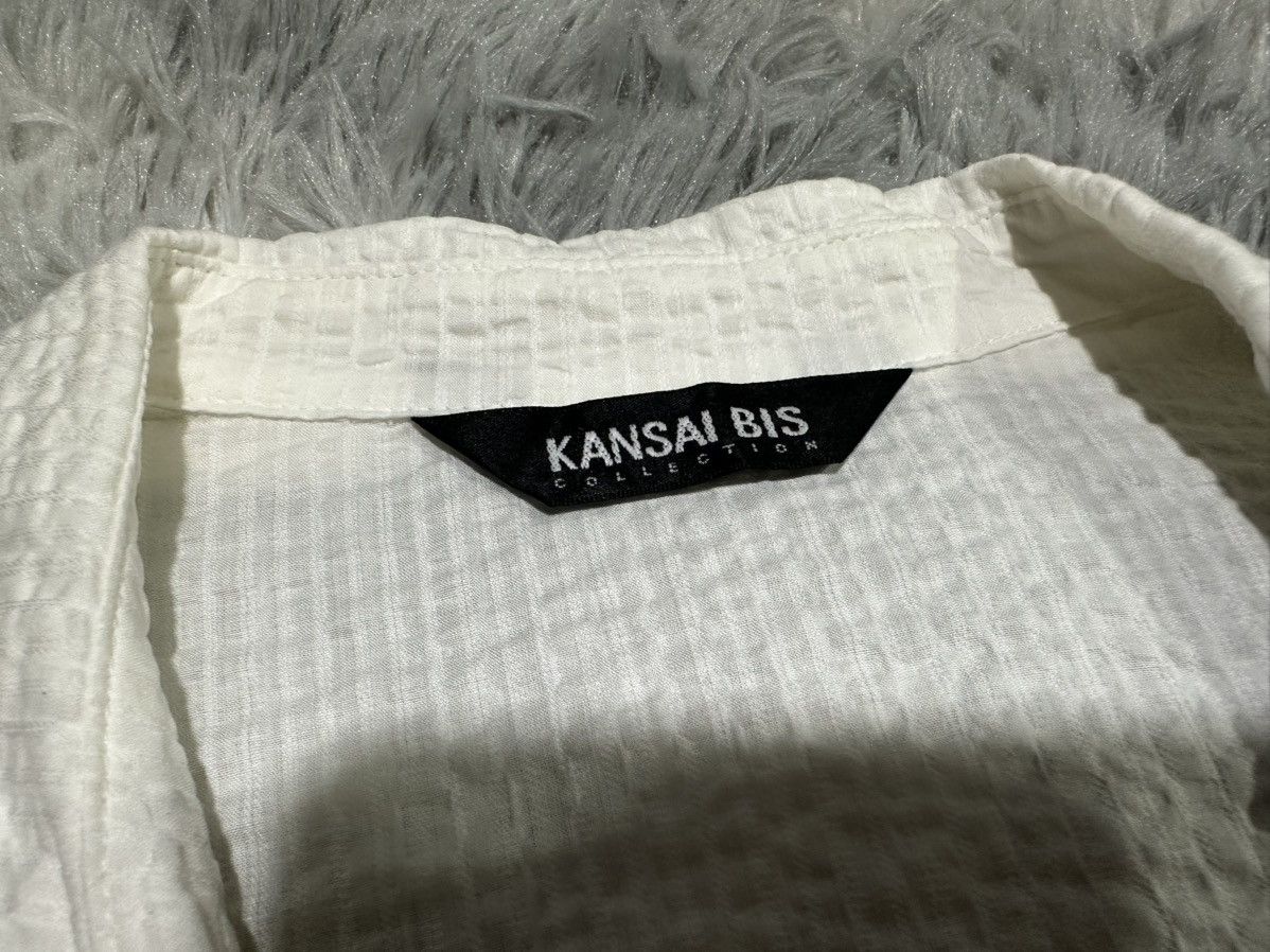 Japanese Brand 🔥Vintage Kansai Bis Seersucker Shirt Dress White Size US L / EU 52-54 / 3 - 6 Thumbnail