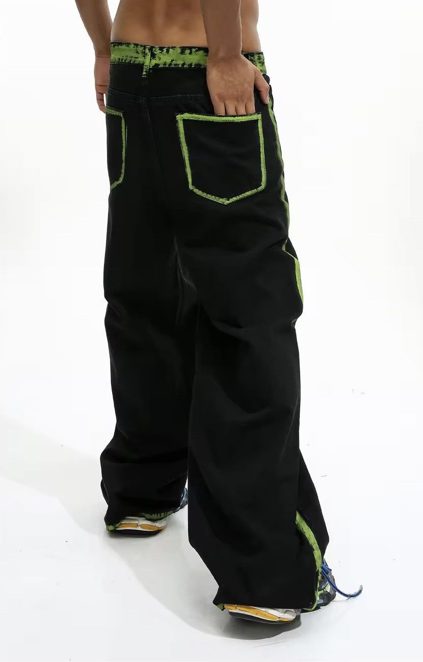 Jean Hand-painted Graffiti Baggy Black Jeans Size US 29 - 4 Thumbnail