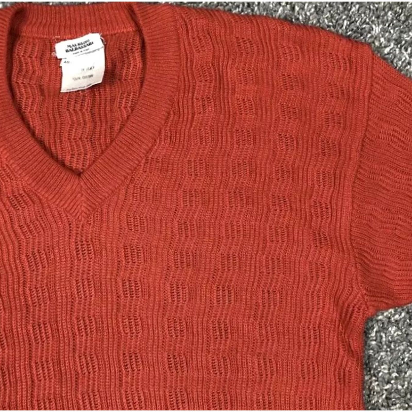 Vintage VINTAGE Maurizio Baldassari Red Knit Sweater Men’s Medium Made In Italy Cotton Shirt Size US M / EU 48-50 / 2 - 5 Thumbnail