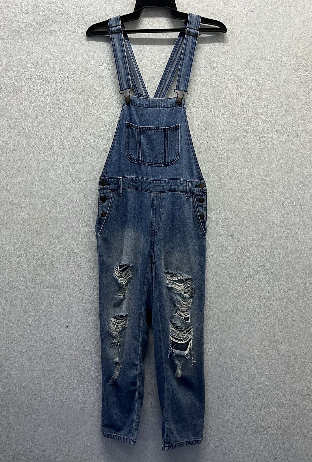 GU Women’s Distressed Denim Overalls – Size M
